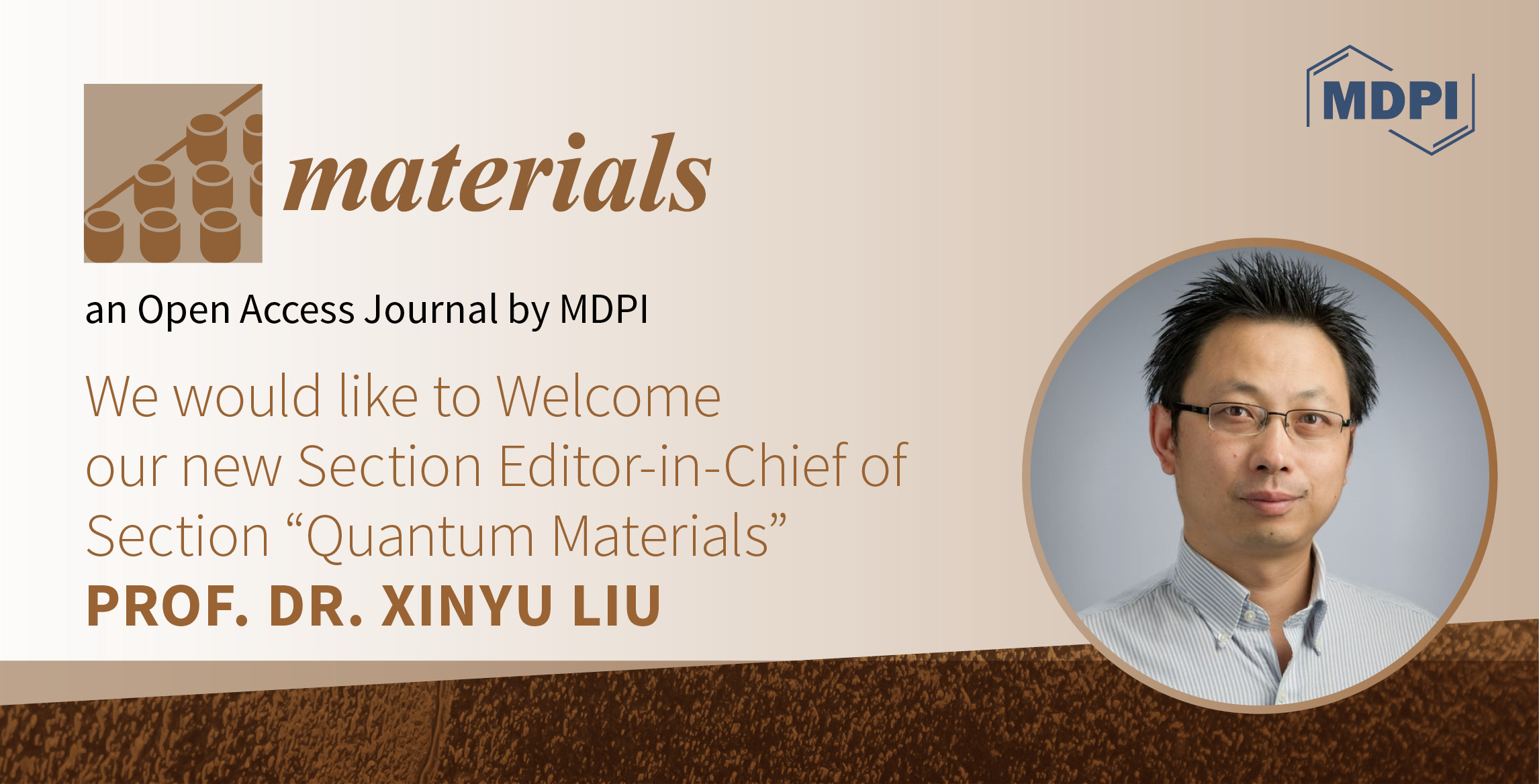 Prof. Dr. Xinyu Liu Appointed Section Editor-in-Chief of Section “Quantum Materials” in Materials