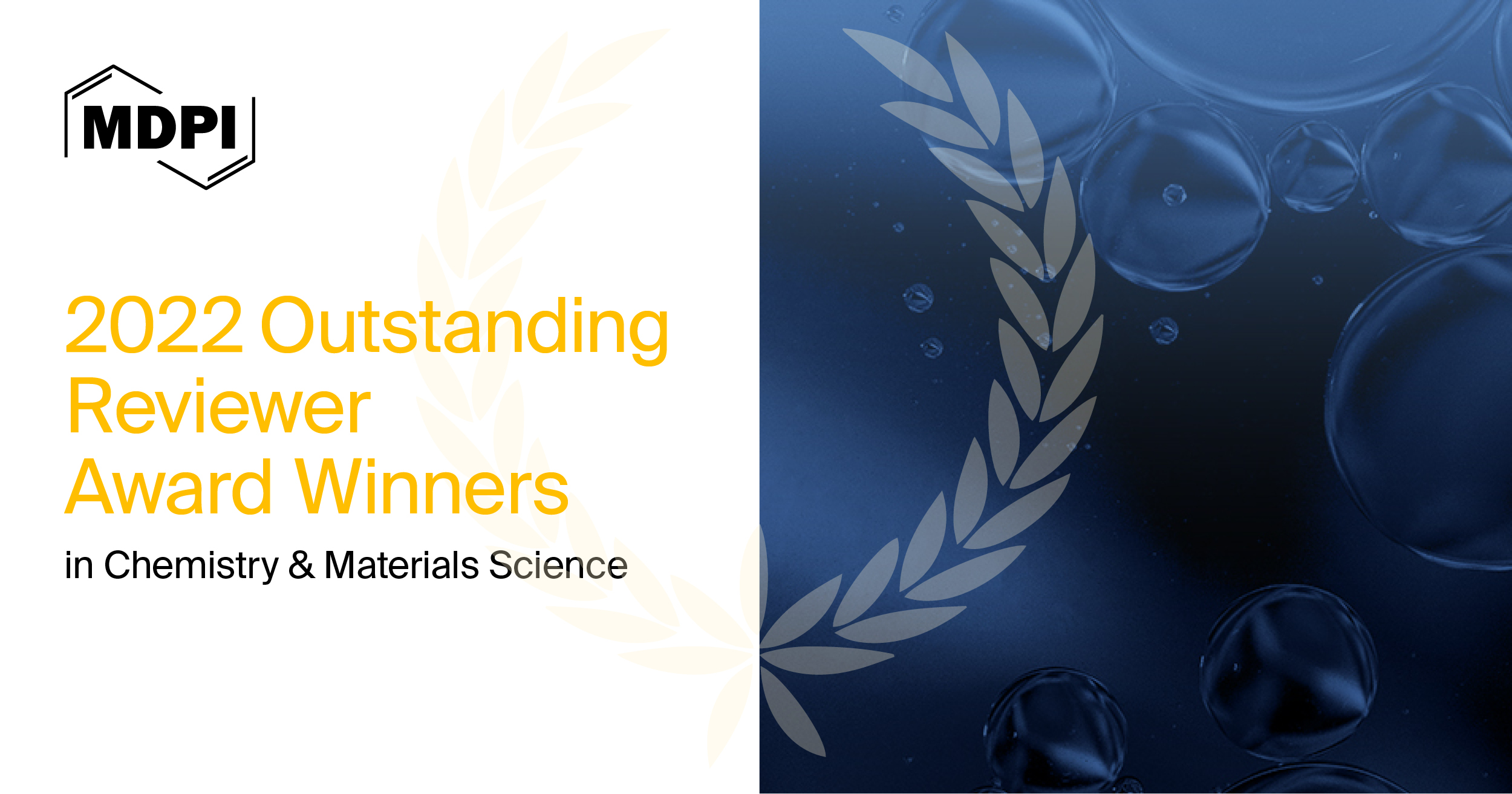MDPI’s 2022 Outstanding Reviewer Awards in Chemistry and Materials Science—Winners Announced