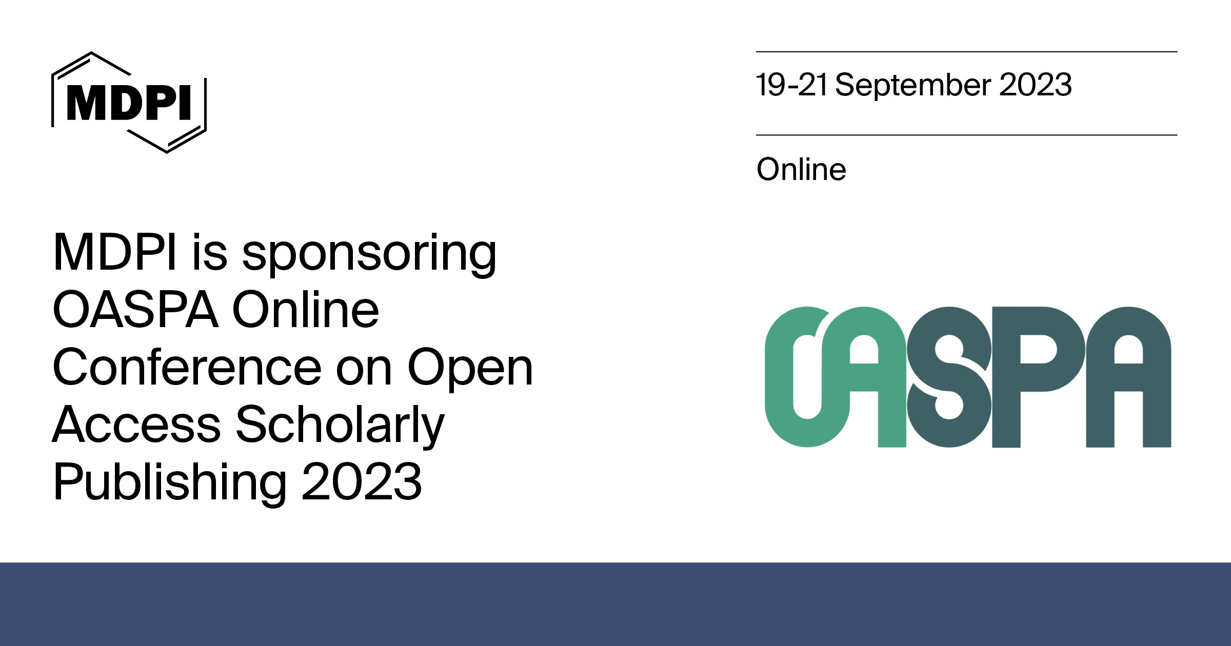 MDPI is Sponsoring the OASPA 2023 Conference on Open Scholarship