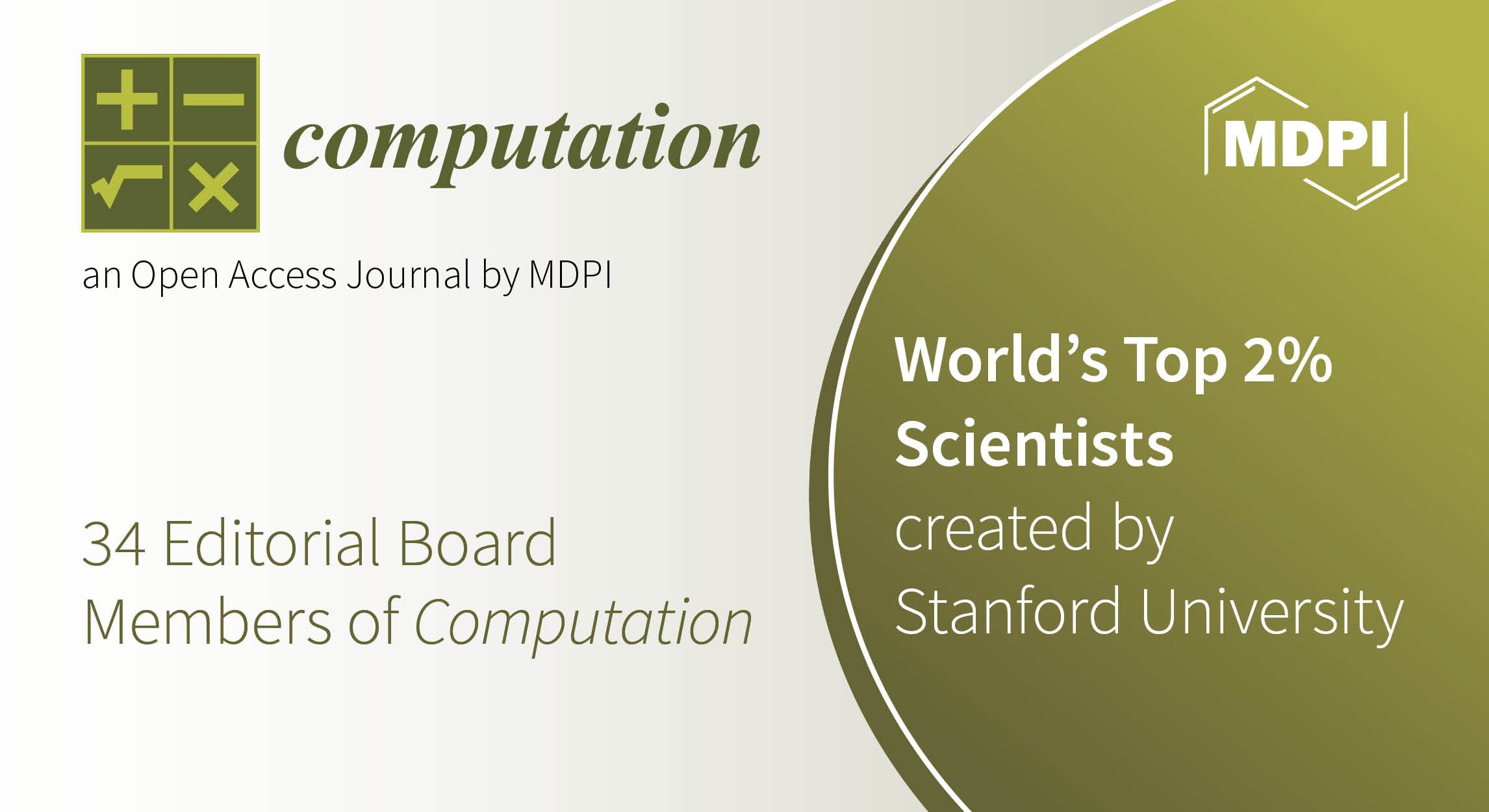 Editorial Board Members from Computation Featured among the World’s Top 2% Scientists in 2023