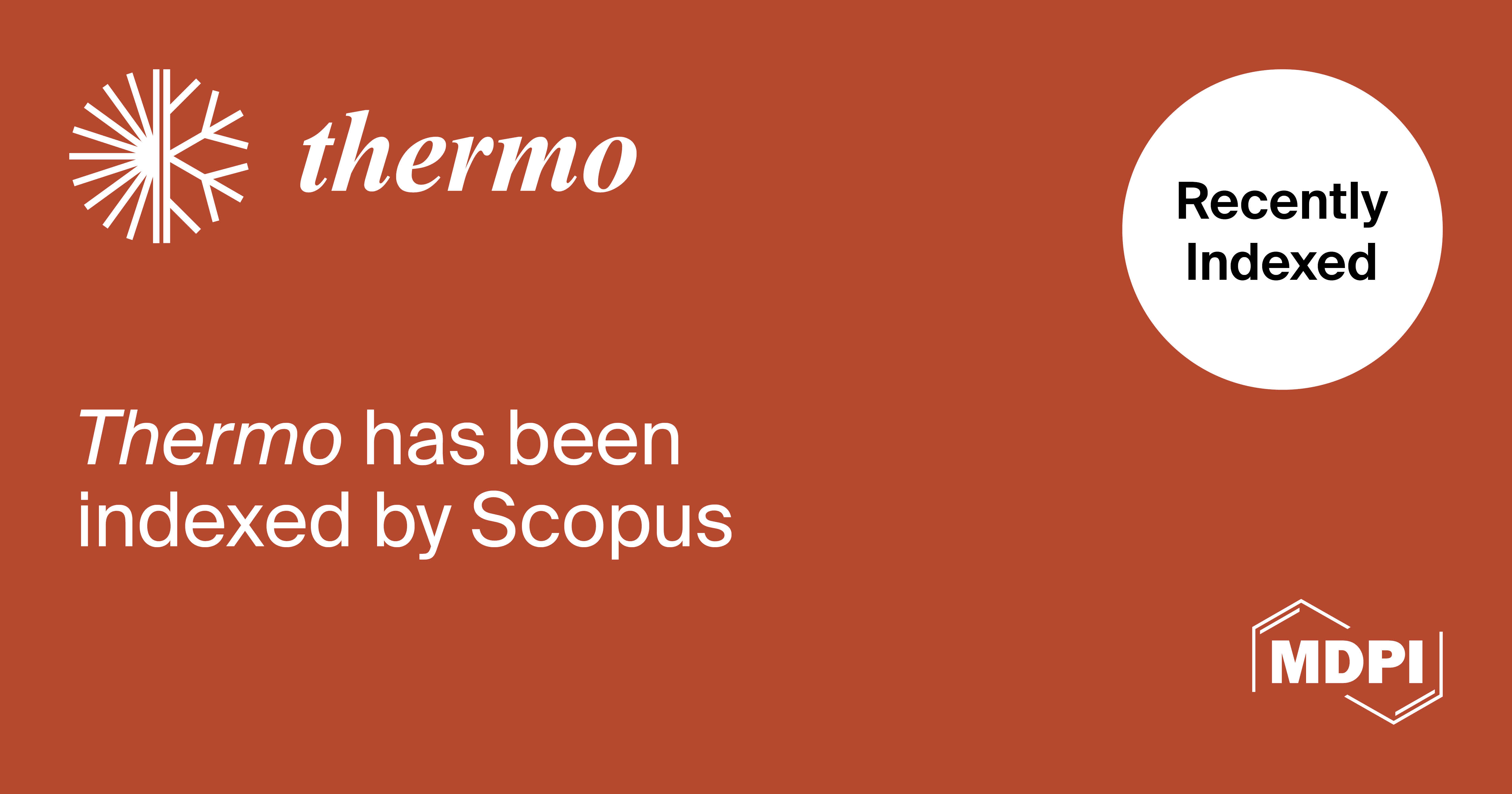 <strong><em>Thermo </em>Accepted for Coverage in Scopus</strong>
