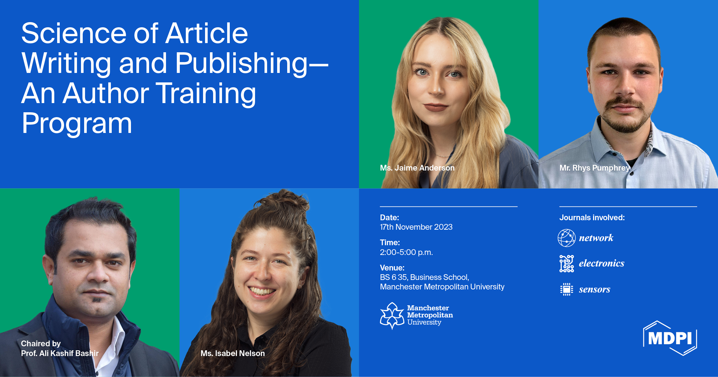 Join Us at the MDPI Author Training Workshop at Manchester Metropolitan University, 17 November 2023, Manchester, United Kingdom