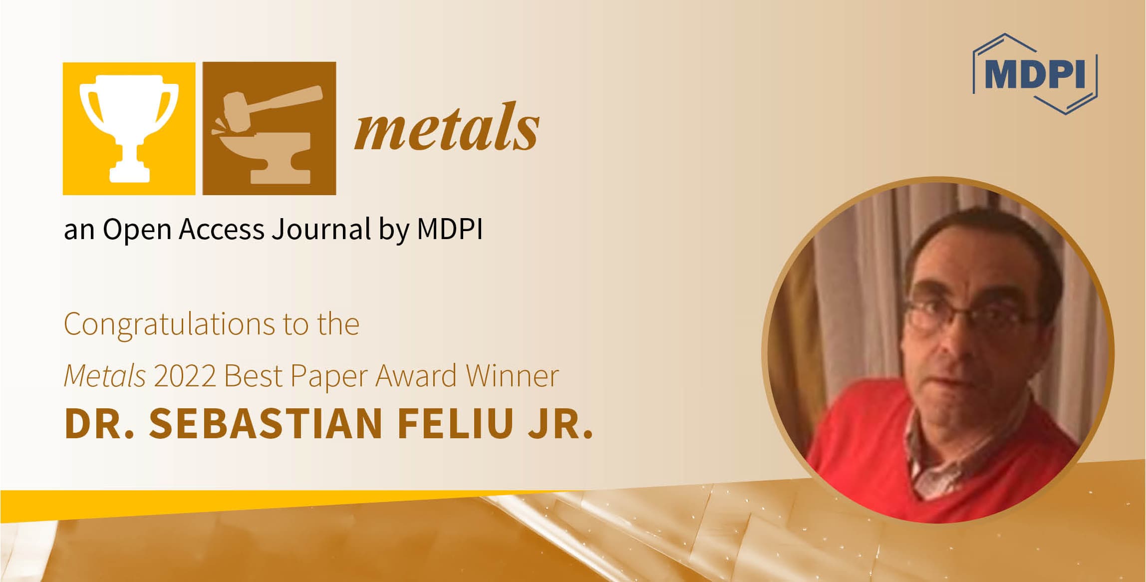 Interview with Dr. Sebastian Feliu Jr.—Winner of the Metals 2022 Best Paper Award
