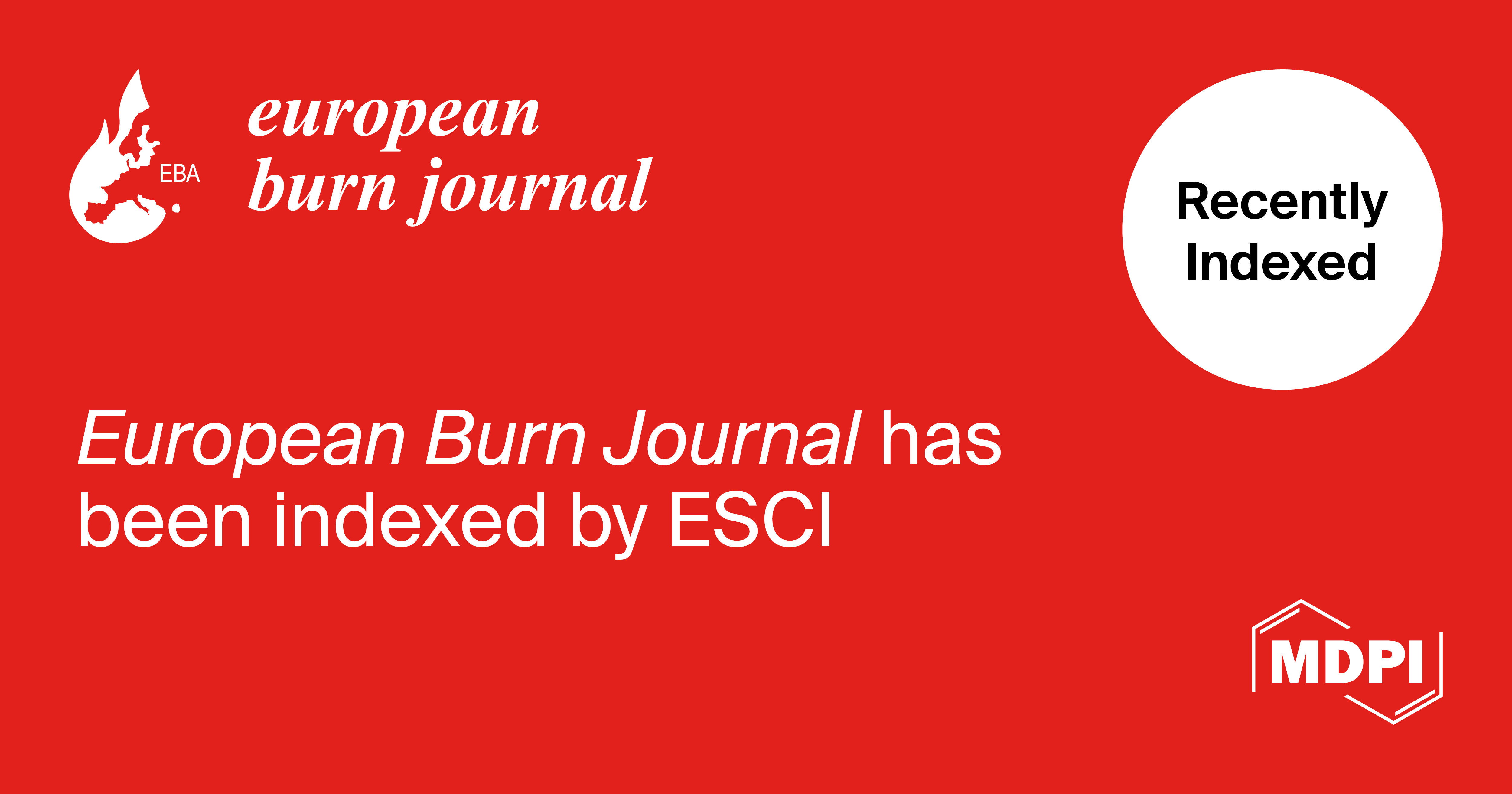 European Burn Journal Accepted into Emerging Sources Citation Index in Web of Science