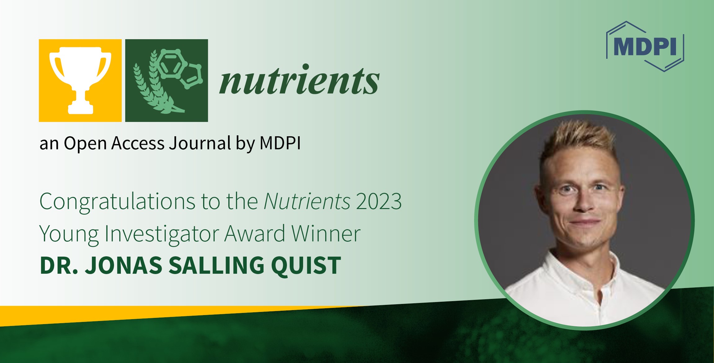 Nutrients 2023 Young Investigator Award—Winner Announced