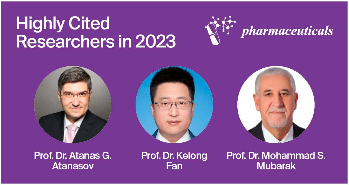 Editorial Board Members from Pharmaceuticals Featured in the 2023 Highly Cited Researchers List Published by Clarivate
