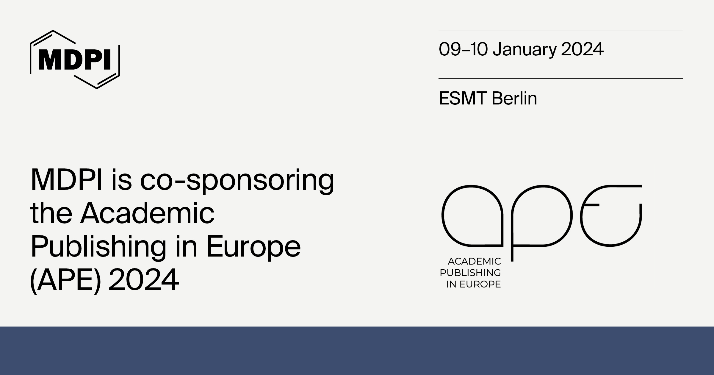 MDPI Co-Sponsors 2024 APE Conference (9-10 January 2024, Berlin)