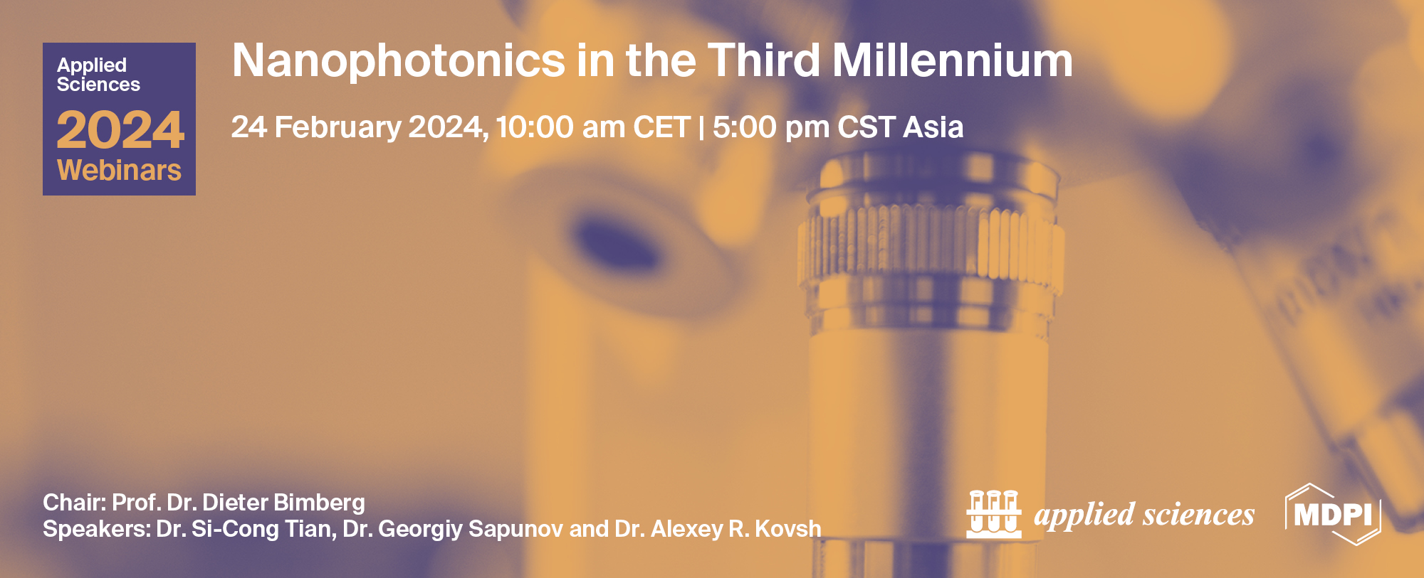 Applied Sciences Webinar | Nanophotonics in the Third Millennium, 24 February 2024