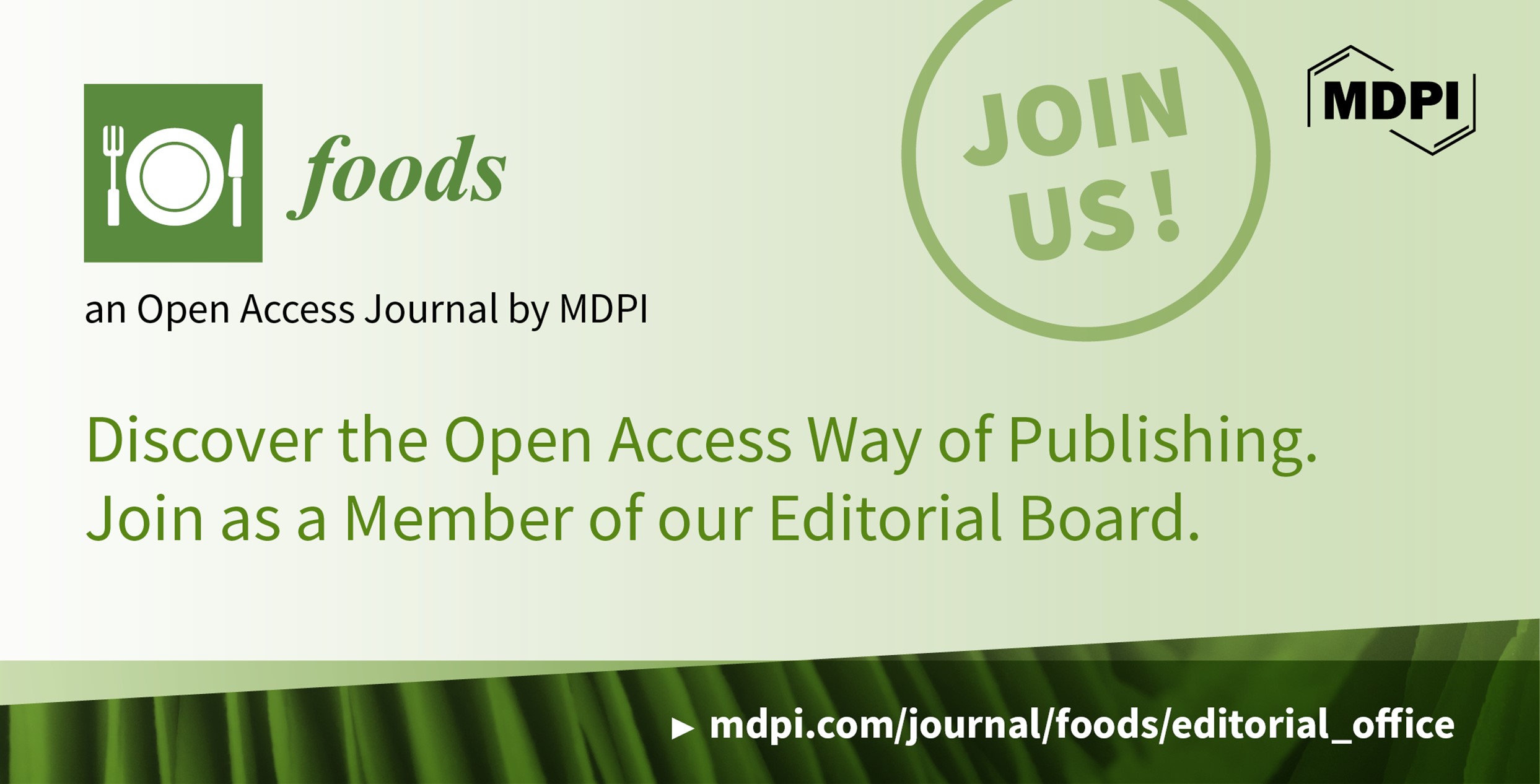 Recruiting Young Editorial Board Members for Foods