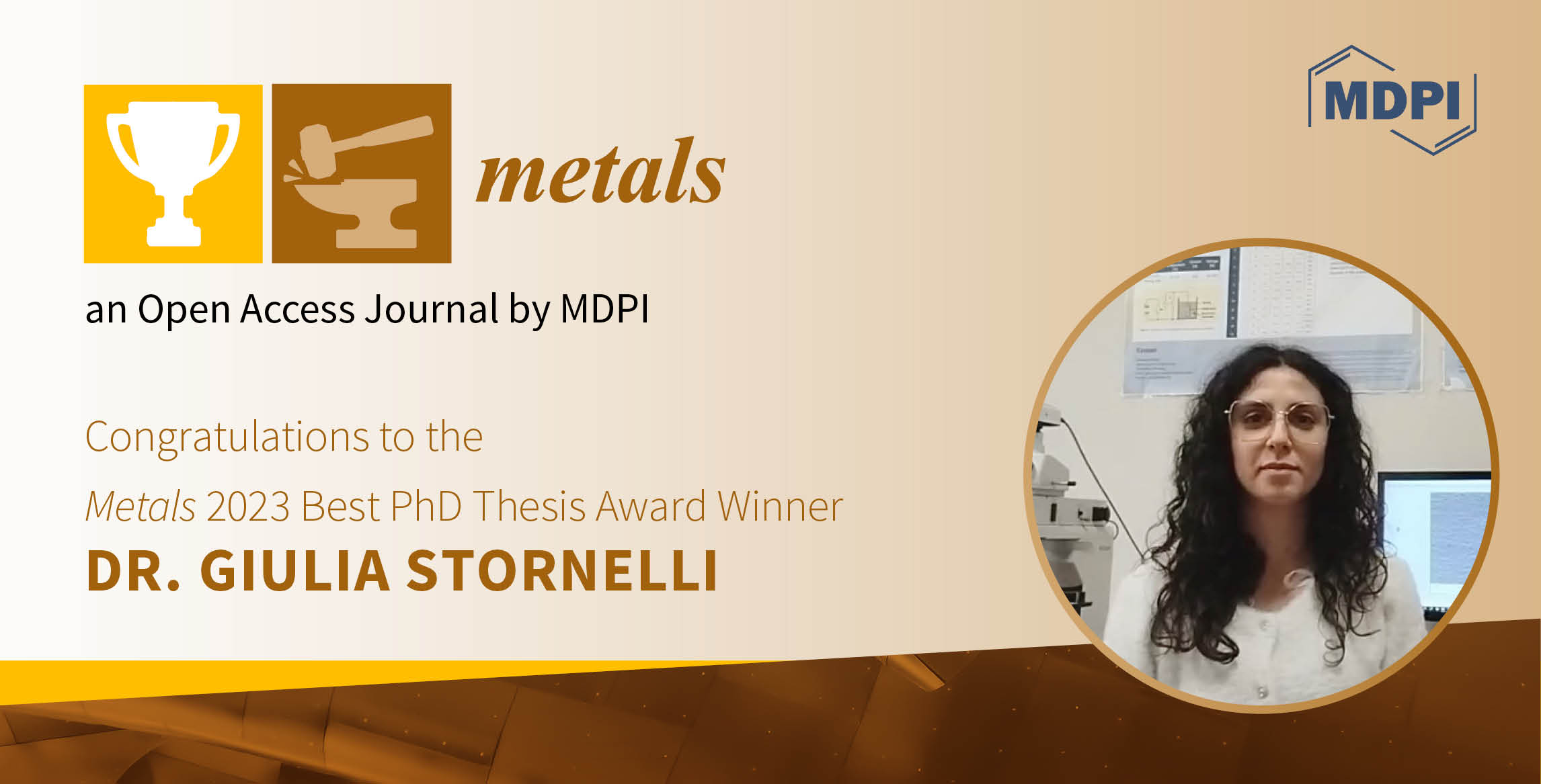 Interview with Dr. Giulia Stornelli—Winner of the Metals 2023 Best Ph.D. Thesis Award