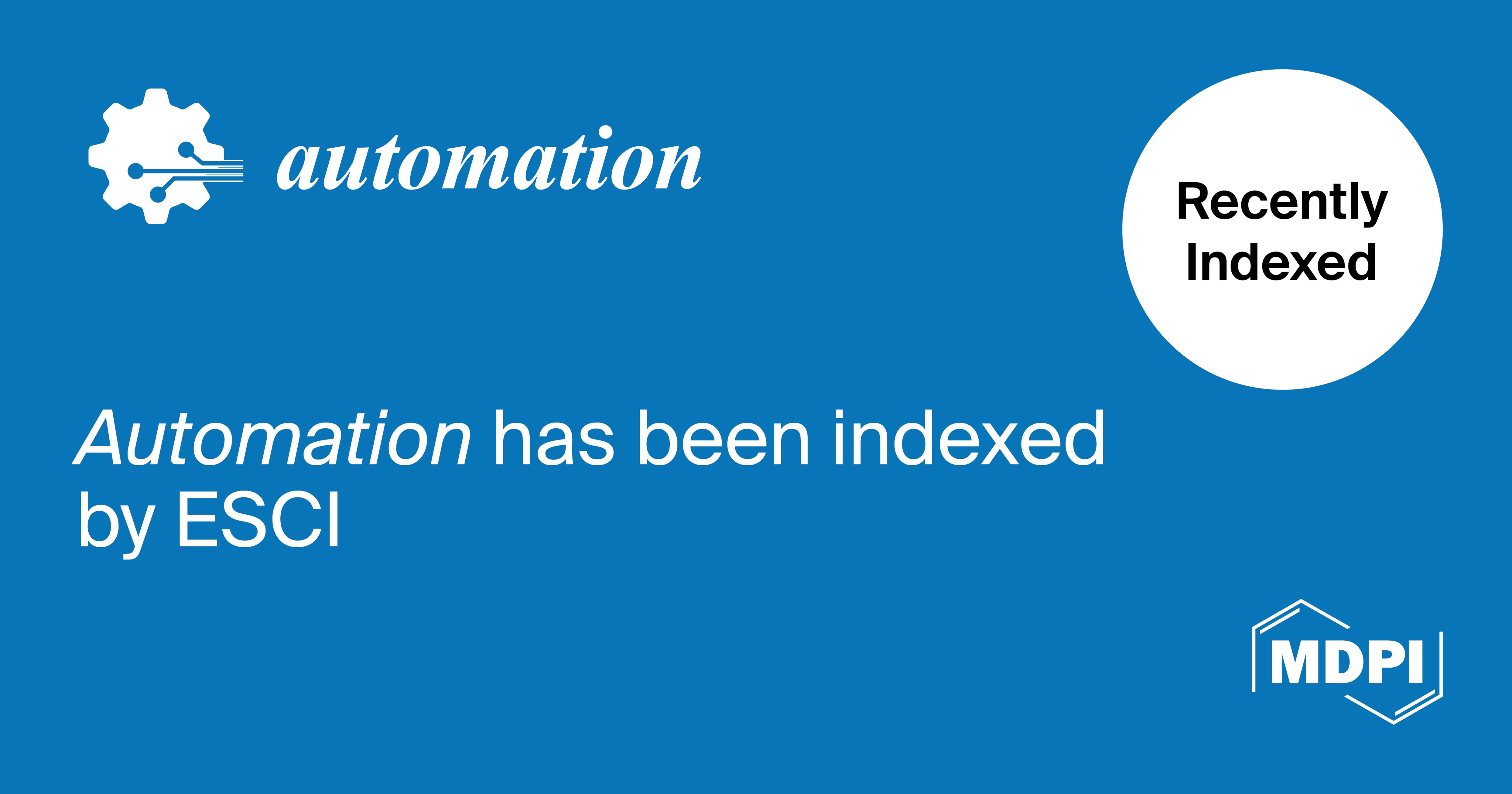 <em>Automation </em>Accepted into Emerging Sources Citation Index in Web of Science