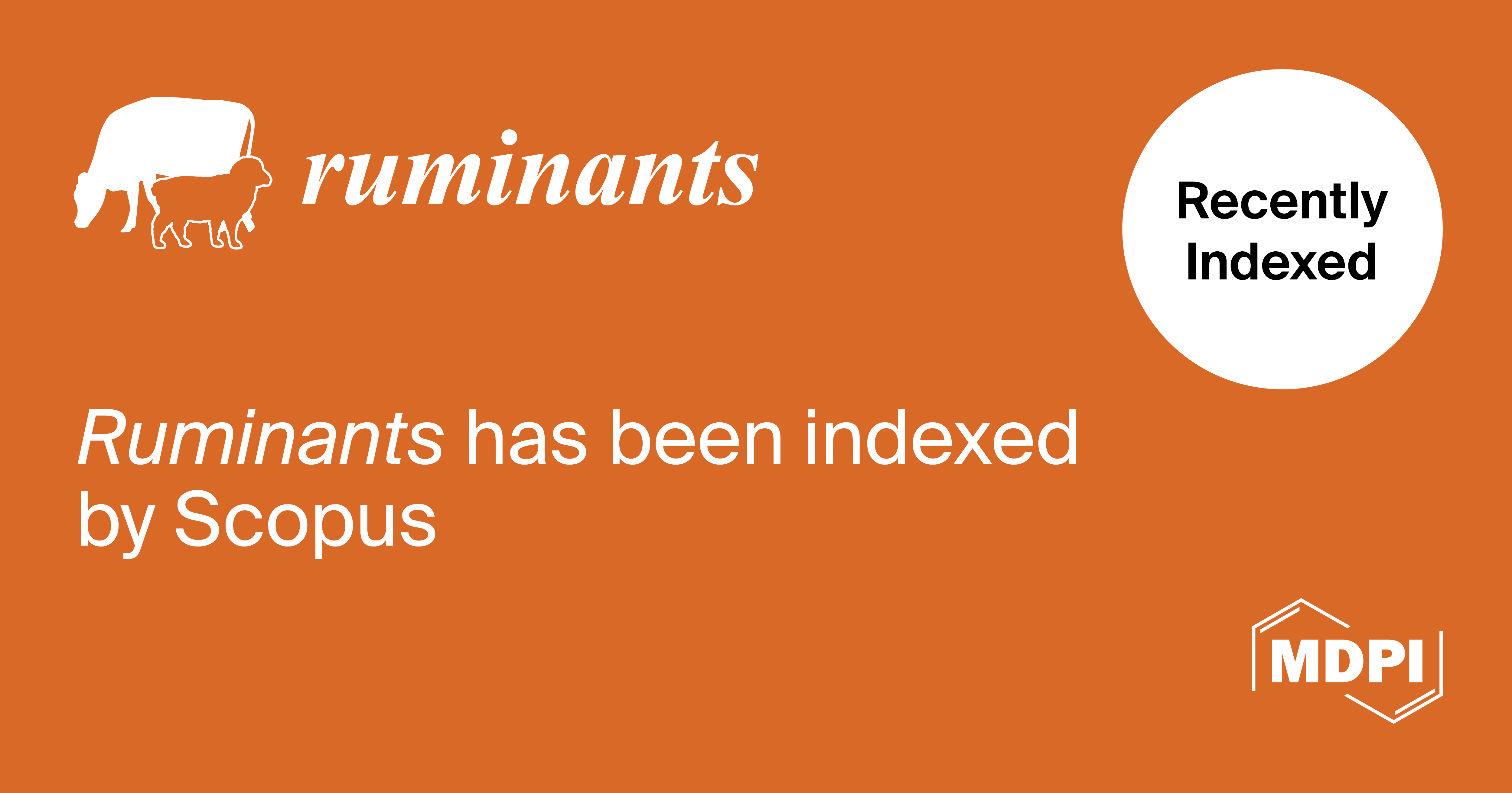 Ruminants Accepted for Coverage in Scopus