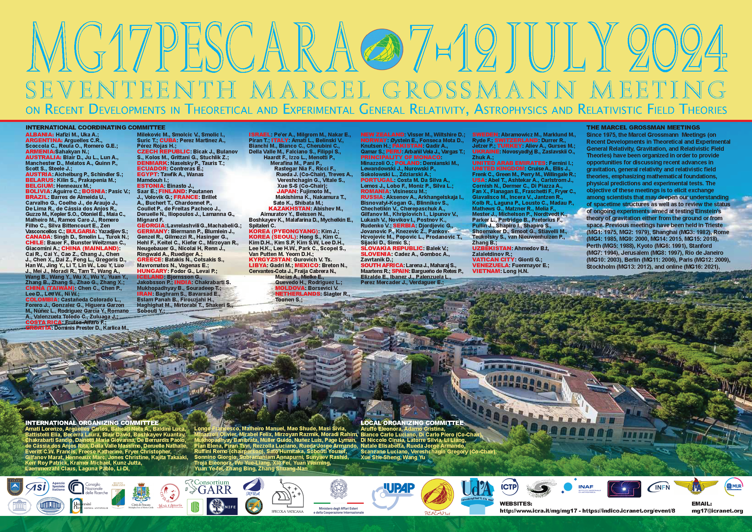 Free Media Partnership between Universe and the 17th Marcel Grossmann Meeting, 7–12 July 2024, Pescara, Italy