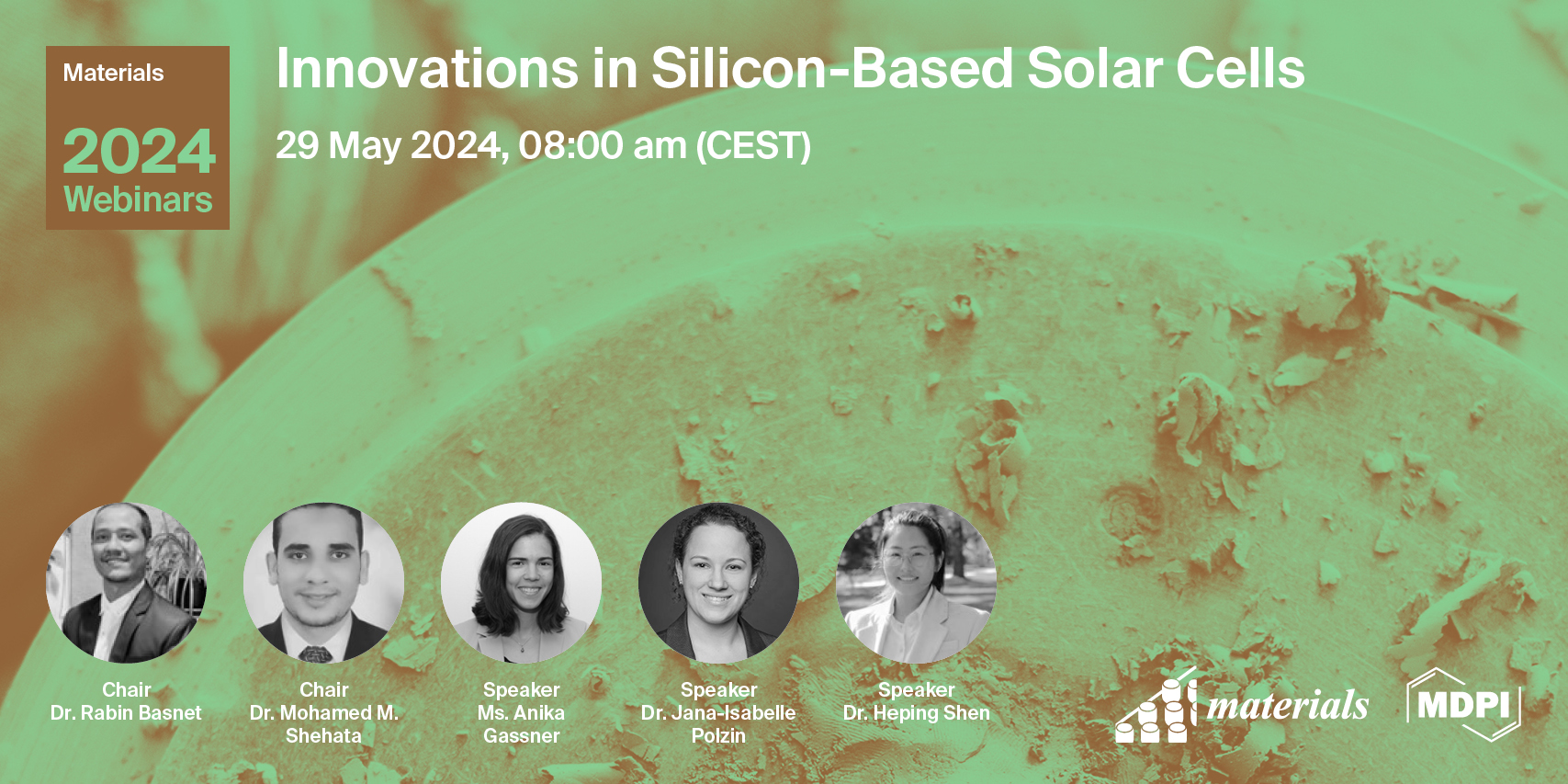Materials Webinar | Innovations in Silicon–Based Solar Cells, 29 May 2024