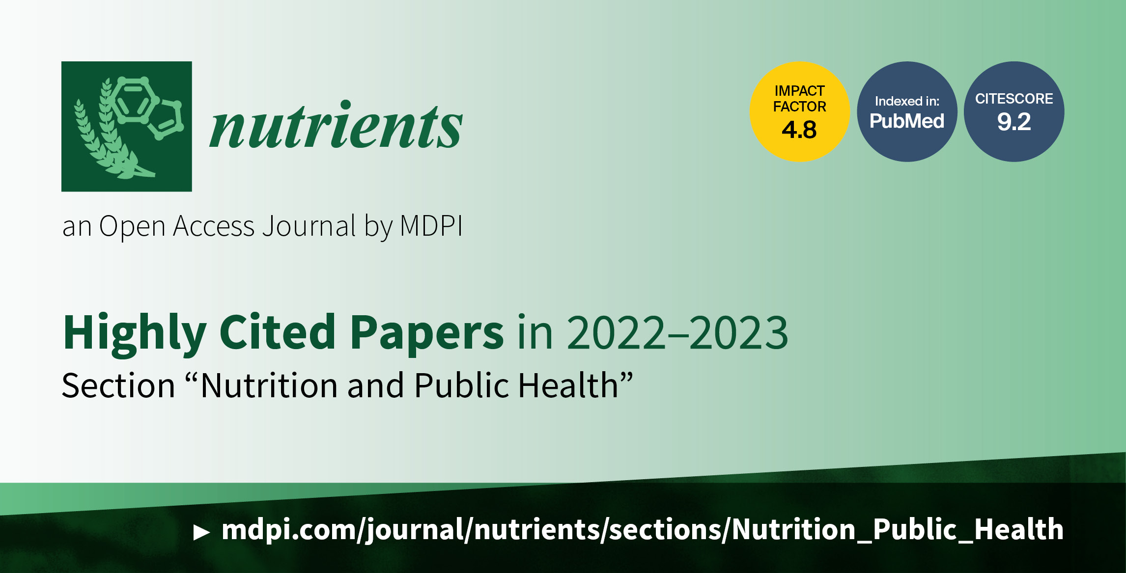 <em>Nutrients</em> | Highly Cited Papers in 2022&ndash;2023 in the Section &ldquo;Nutrition and Public Health&rdquo;
