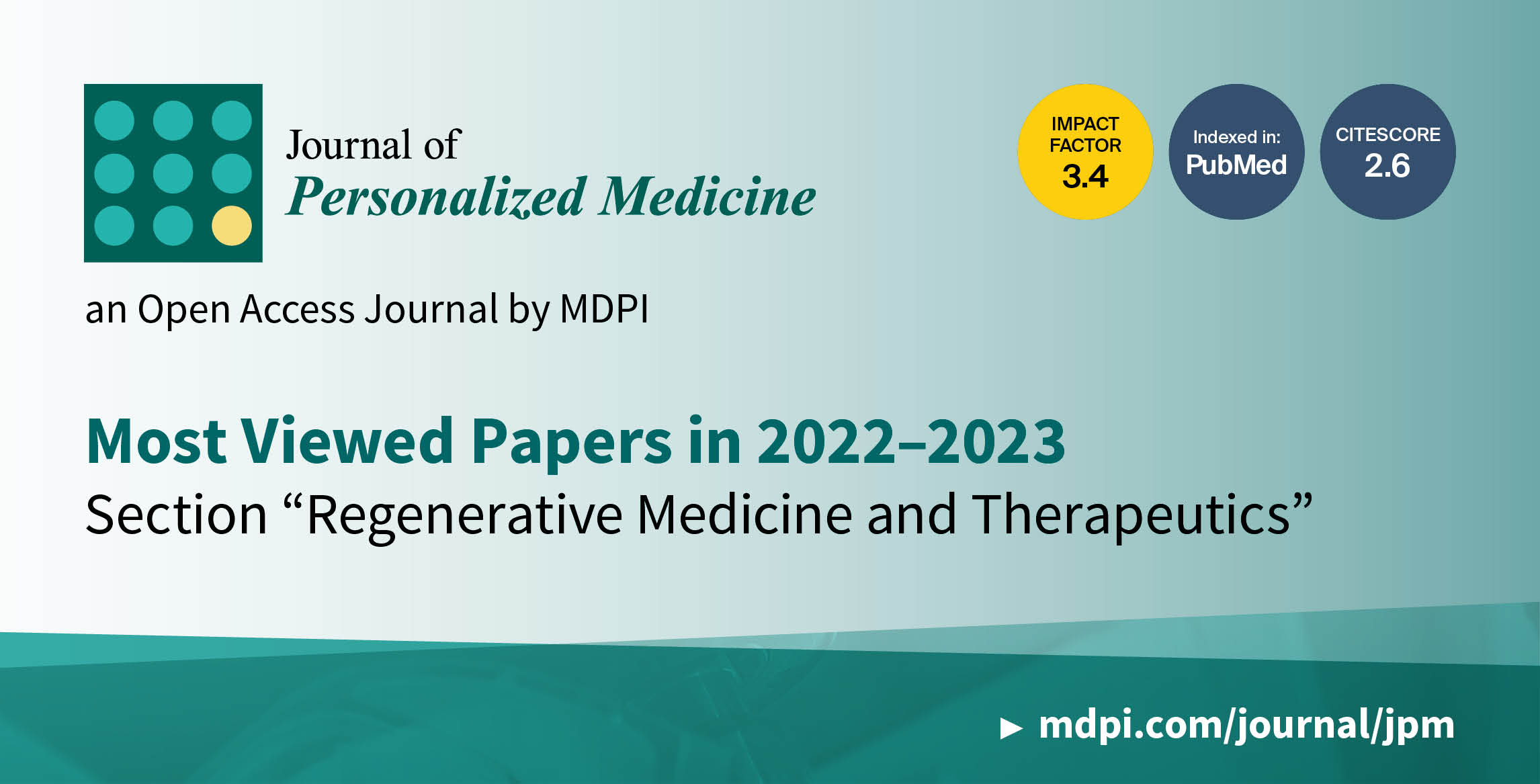 Journal of Personalized Medicine | Most Viewed Papers in 2022–2023 in Section “Regenerative Medicine and Therapeutics”