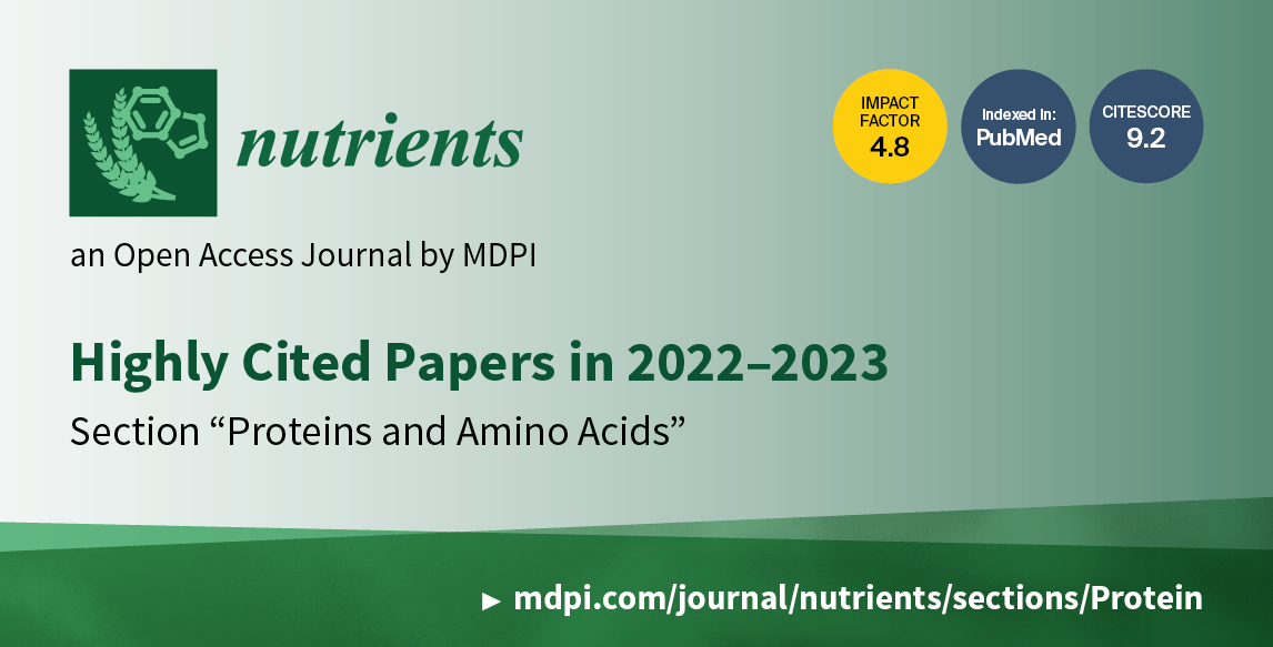 Nutrients | Highly Cited Papers in 2022–2023 in the Section “Proteins and Amino Acids”