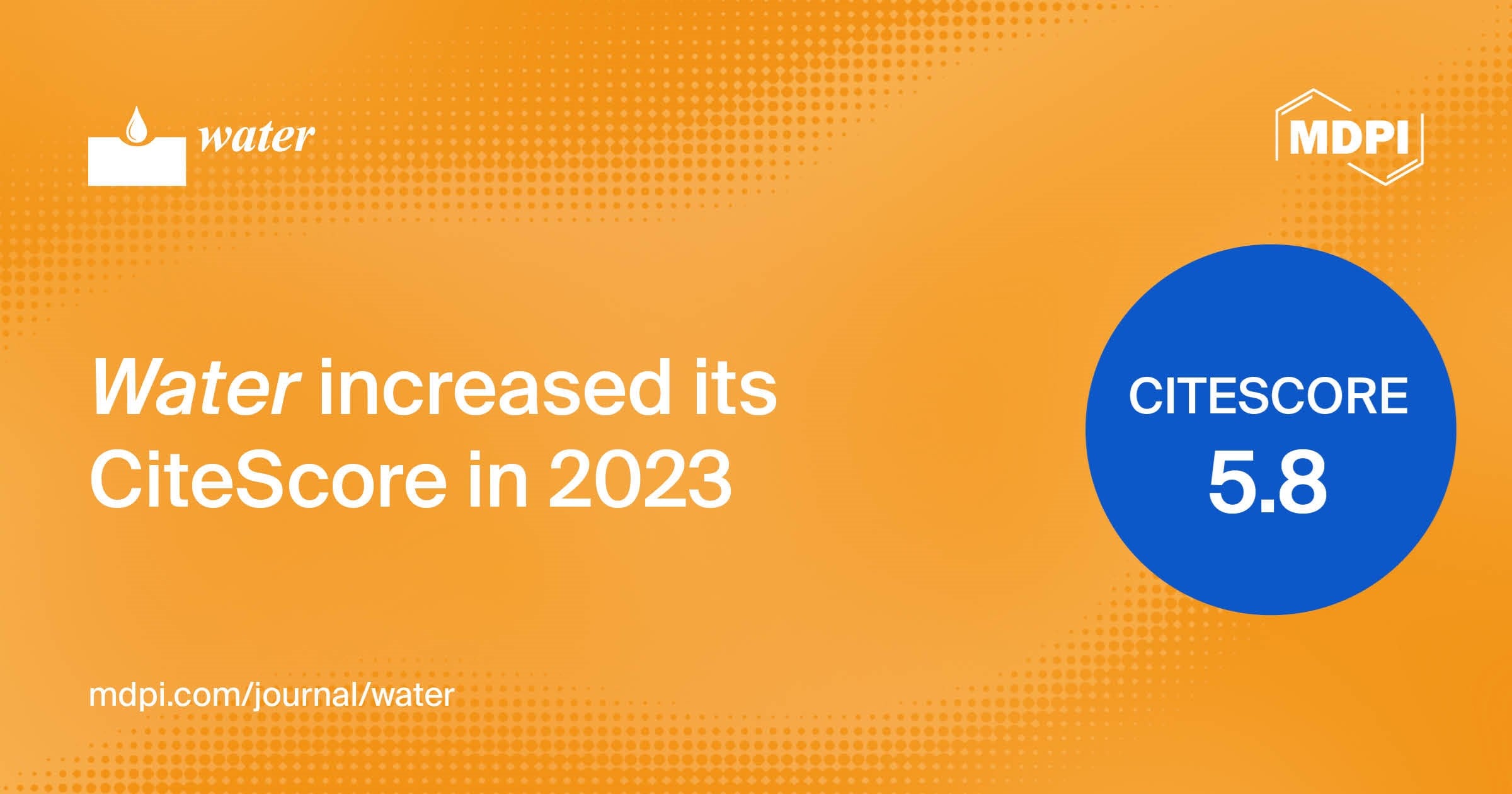 Water Receives an Increased CiteScore of 5.8