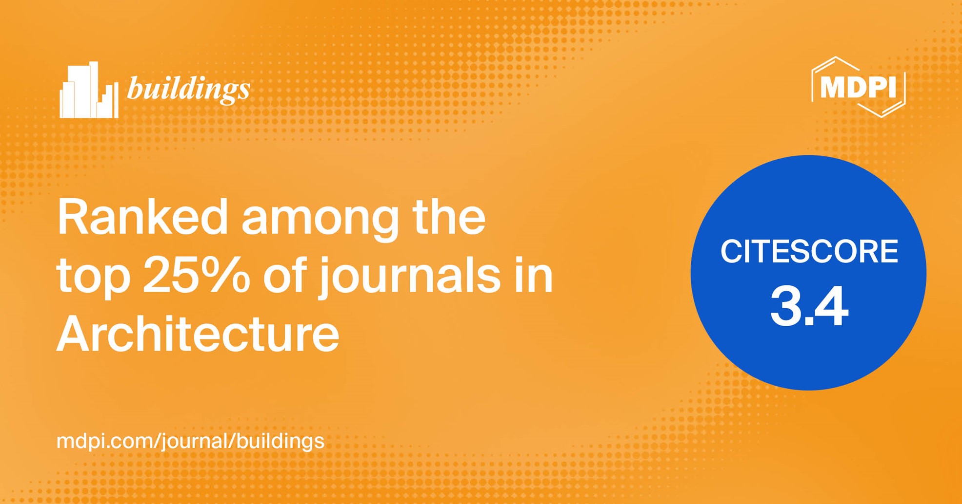 Buildings Receives an Increased CiteScore of 3.4