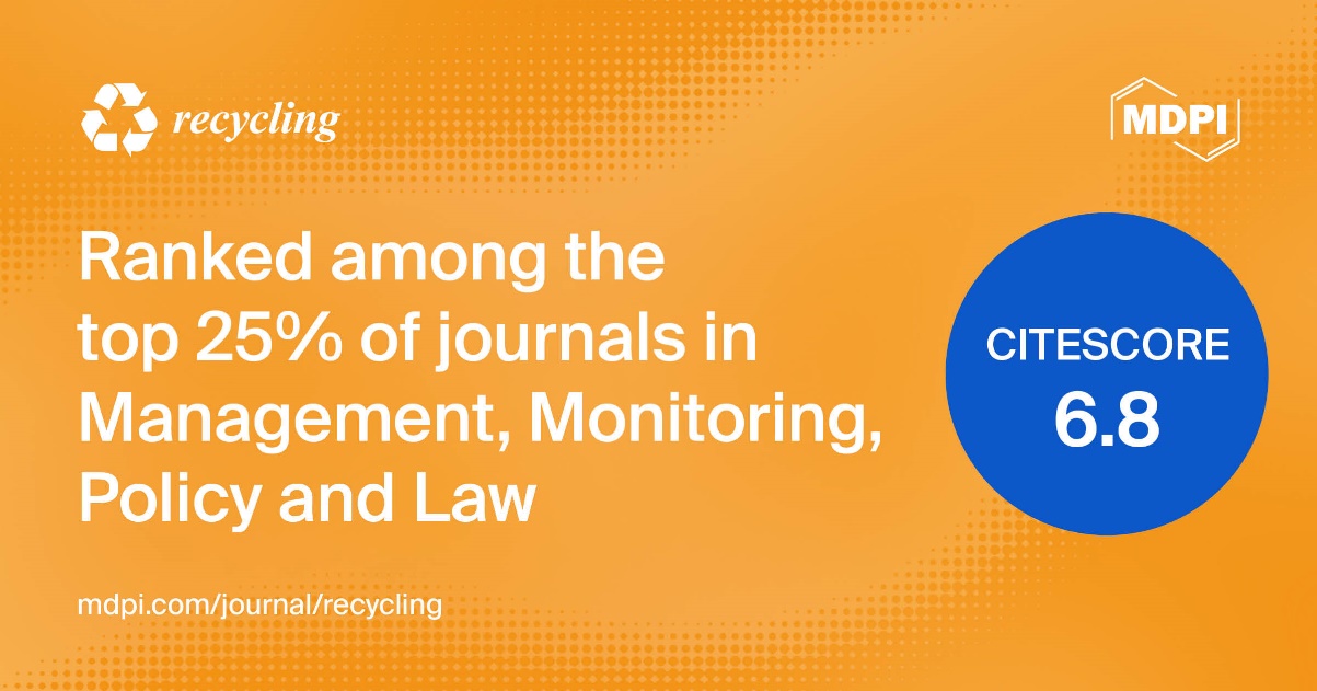 Recycling Receives an Increased CiteScore of 6.8