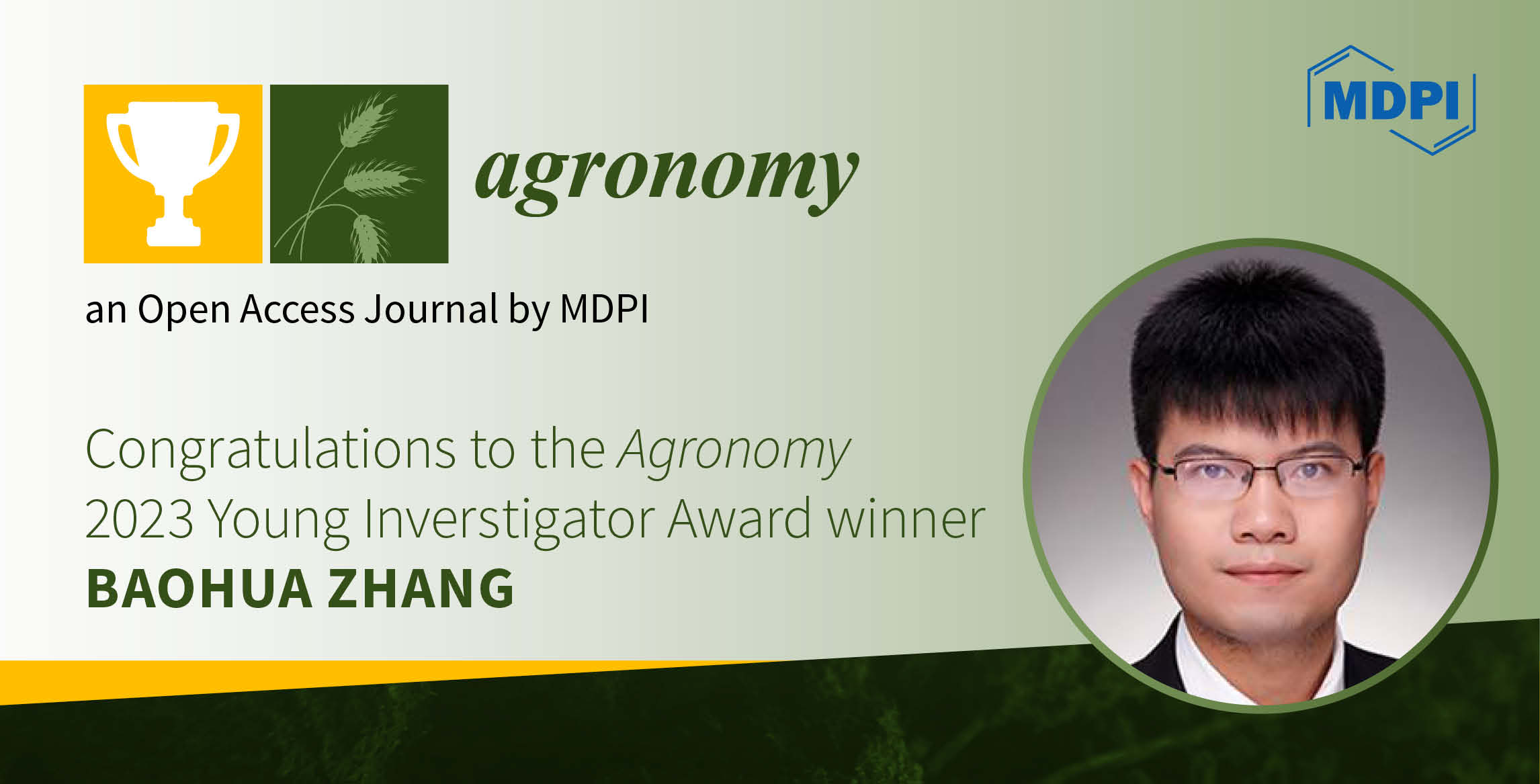 Agronomy 2023 Young Investigator Award—Winner Announced