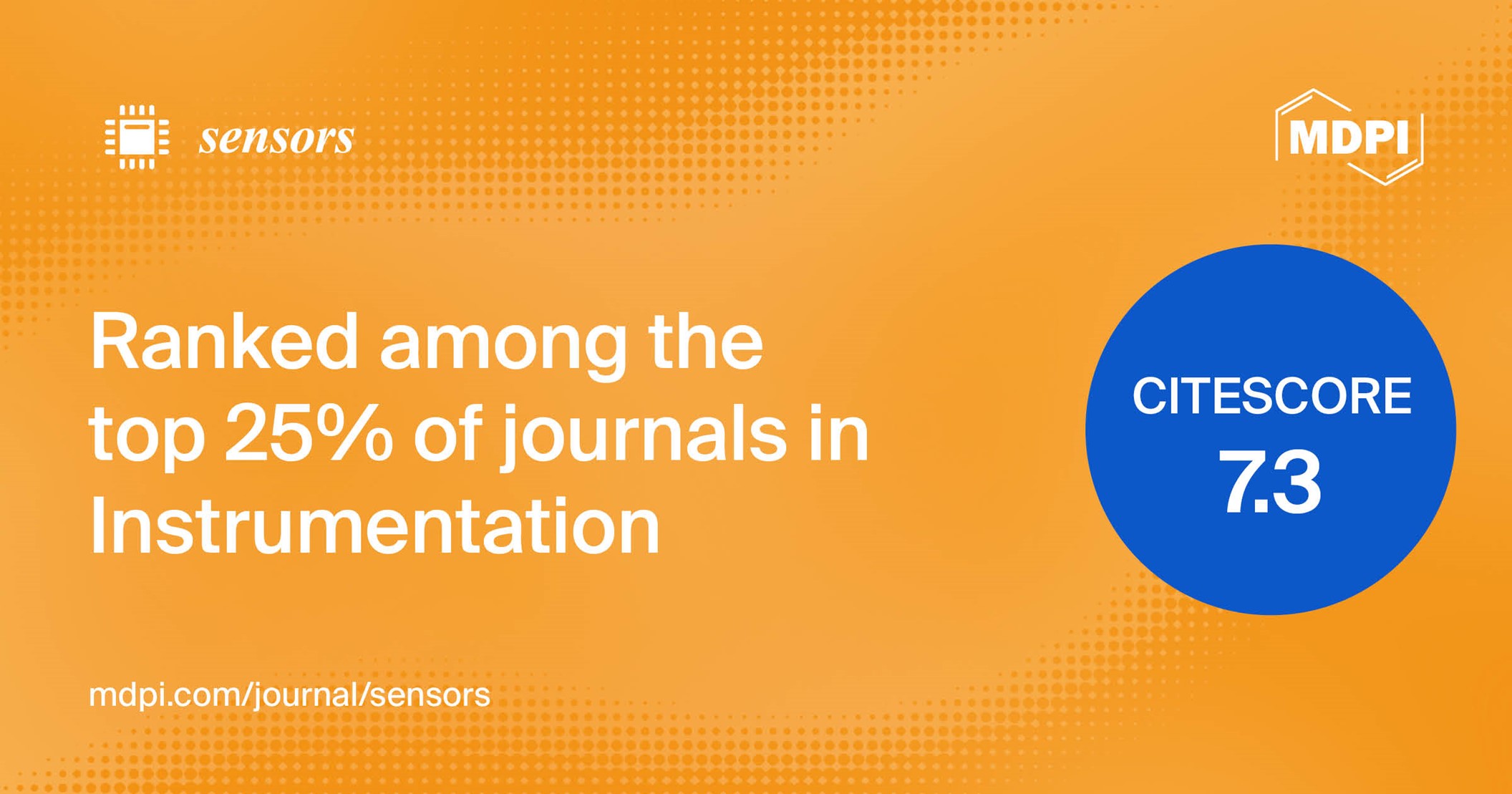 Sensors Receives an Increased CiteScore of 7.3