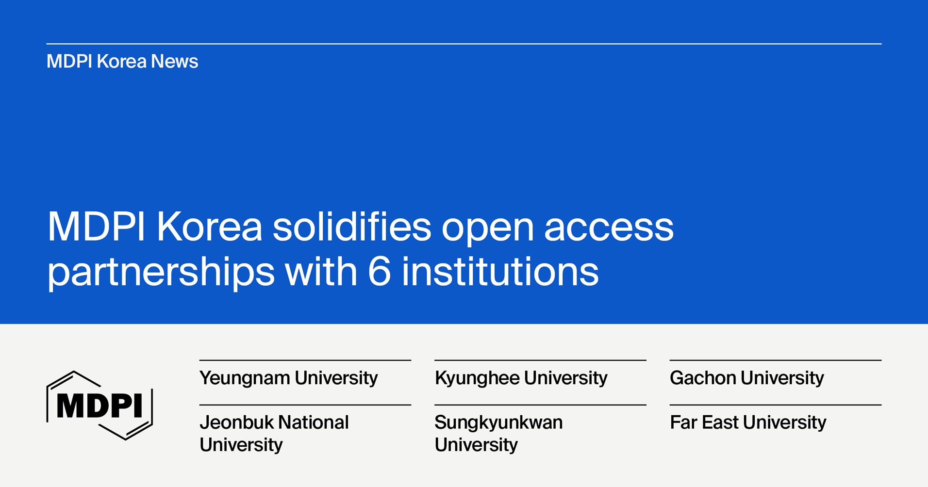MDPI Korea Solidifies Open Access Partnerships with Six Institutions