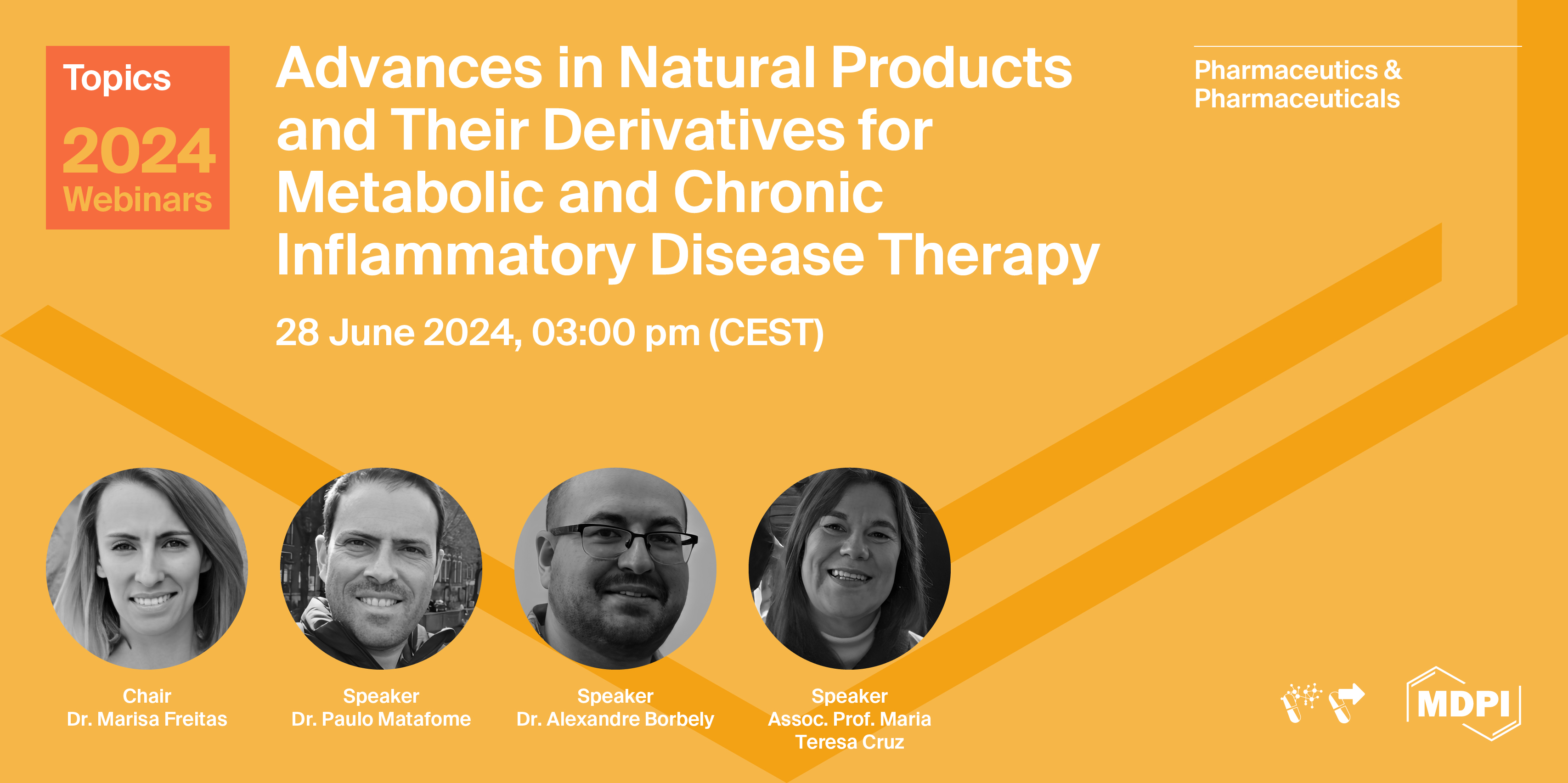 Topics Webinar | Advances in Natural Products and Their Derivatives for Metabolic and Chronic Inflammatory Disease Therapy, 28 June 2024