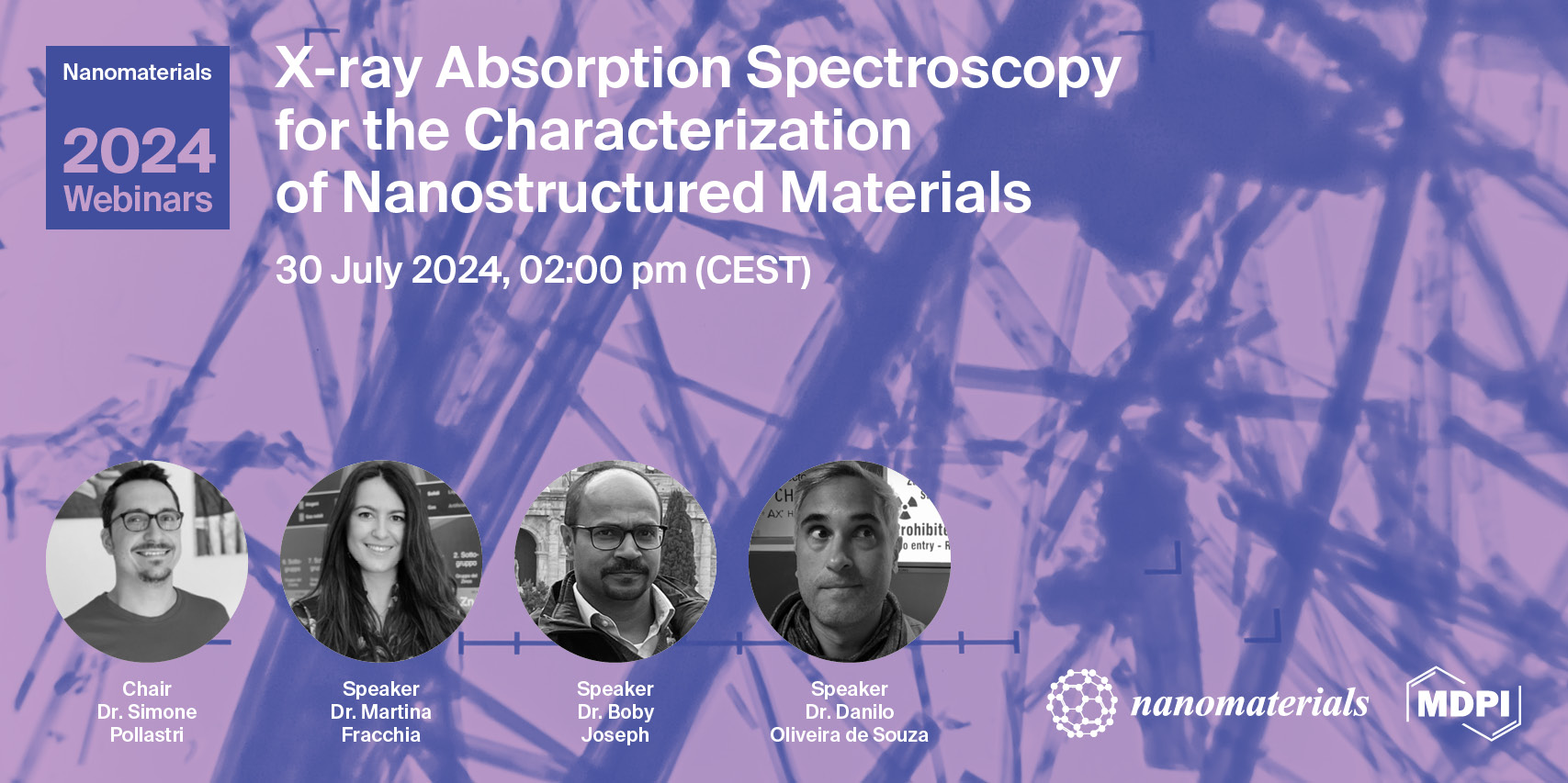 Nanomaterials Webinar | X-ray Absorption Spectroscopy for the Characterization of Nanostructured Materials, 30 July 2024