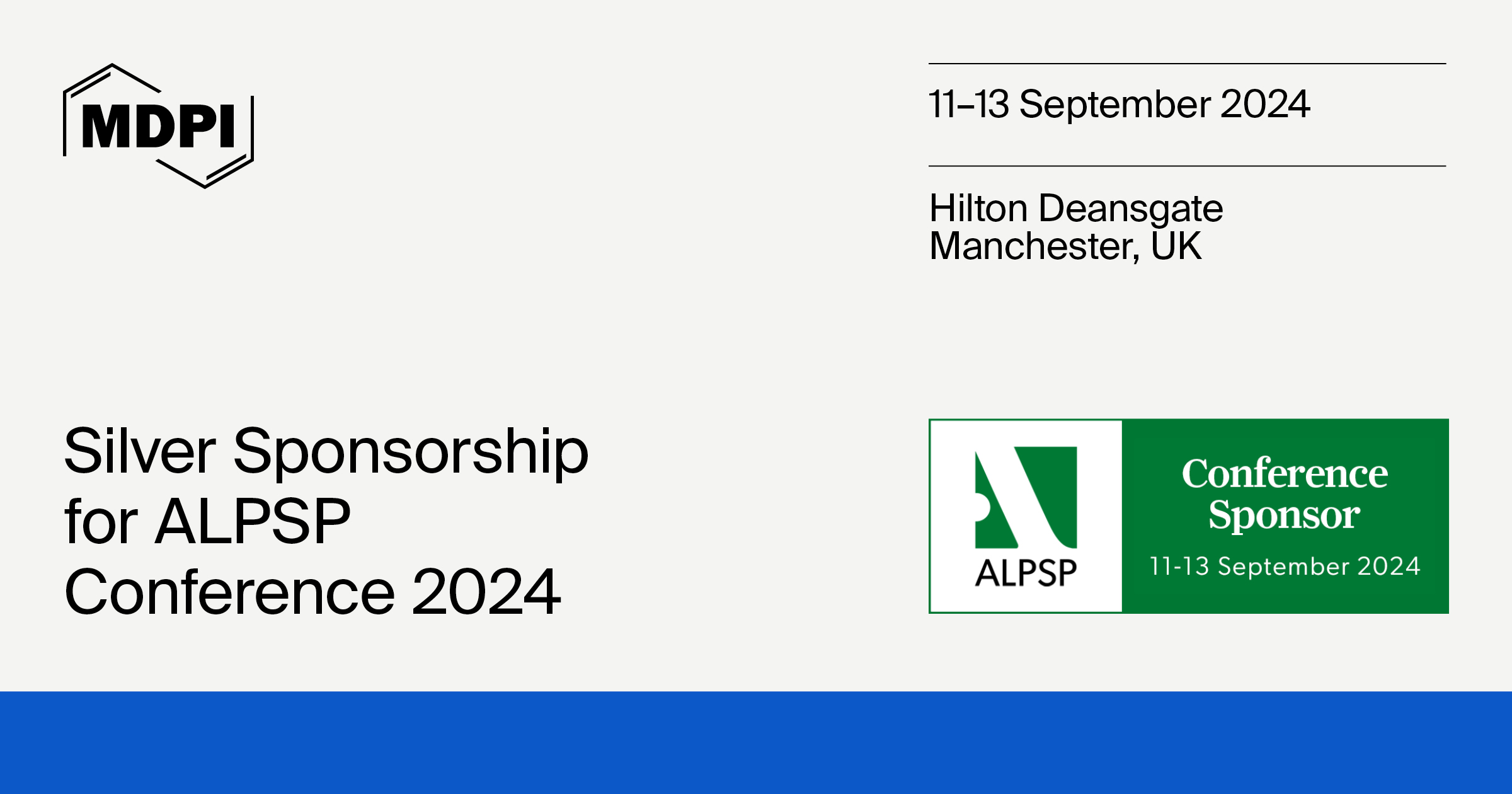MDPI Is Sponsoring the ALPSP 2024 Conference, 11−13 September 2024, Manchester, UK