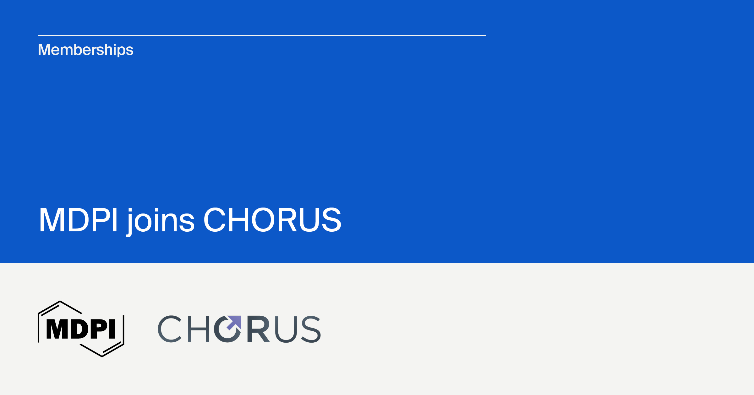 MDPI Becomes Affiliate Member of CHORUS