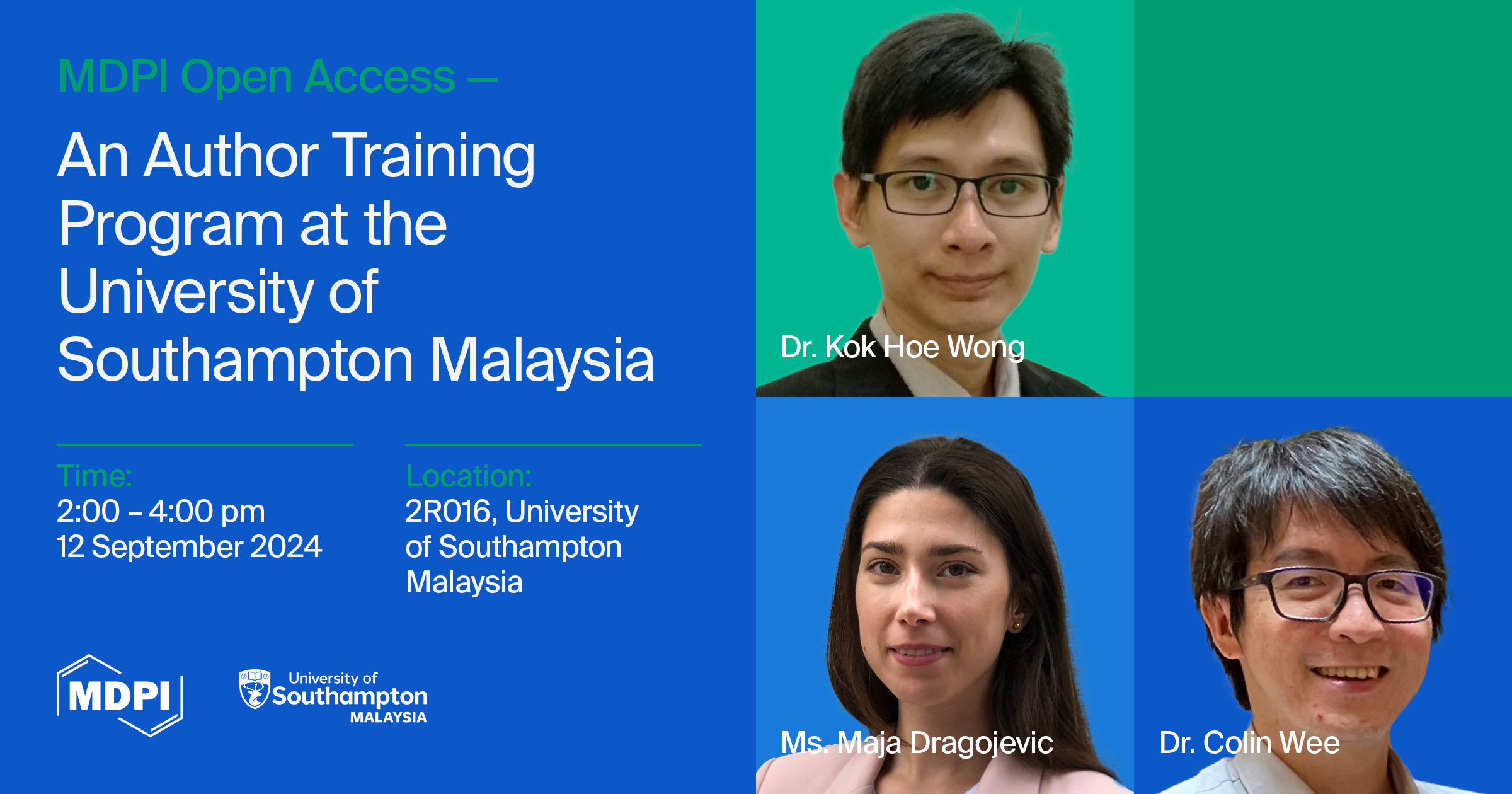 Join Us at “MDPI Open Access—An Author Training Program”, 12 September 2024, University of Southampton Malaysia, Malaysia