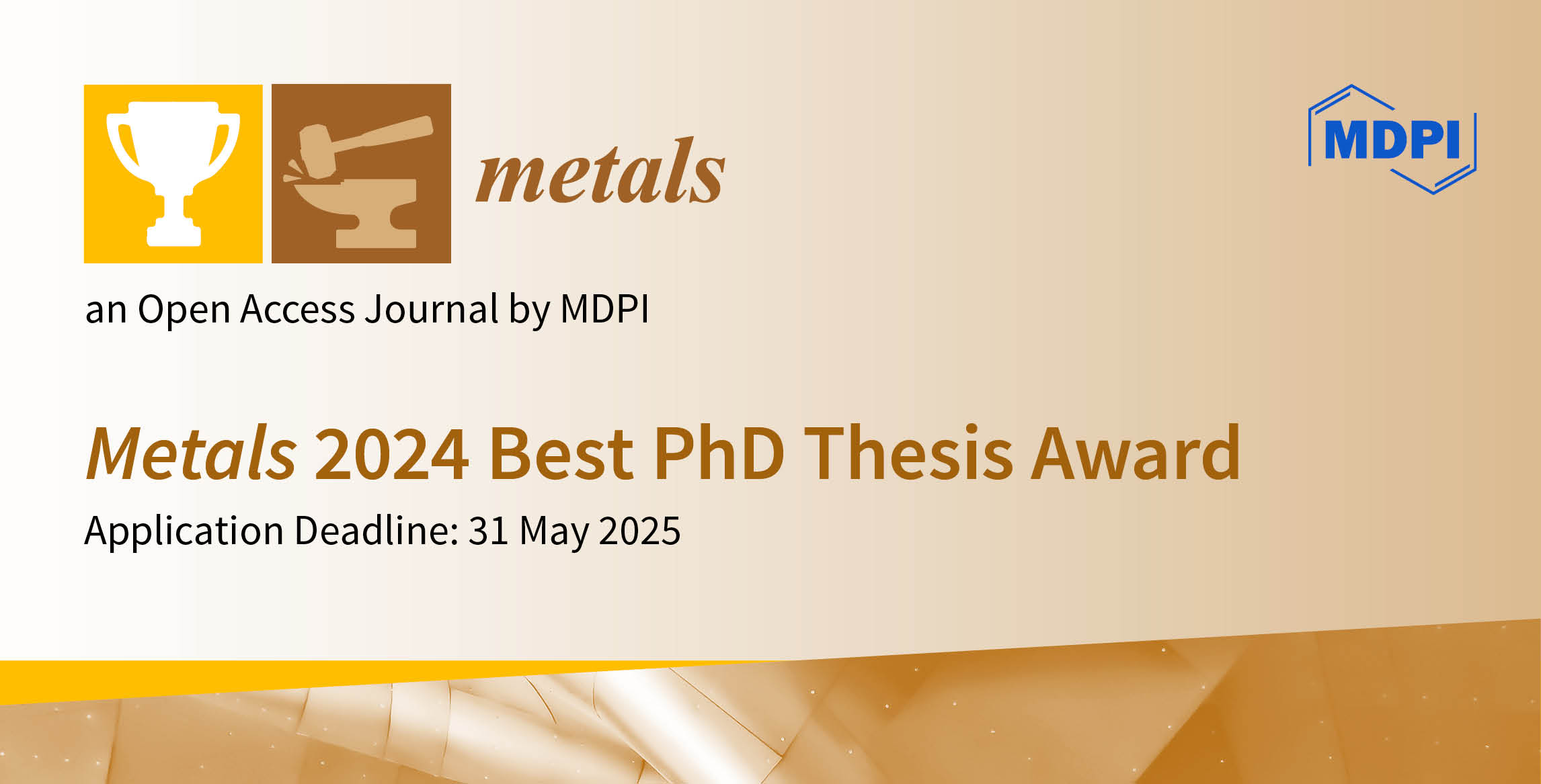 Metals 2024 Best PhD Thesis Award—Open for Applications