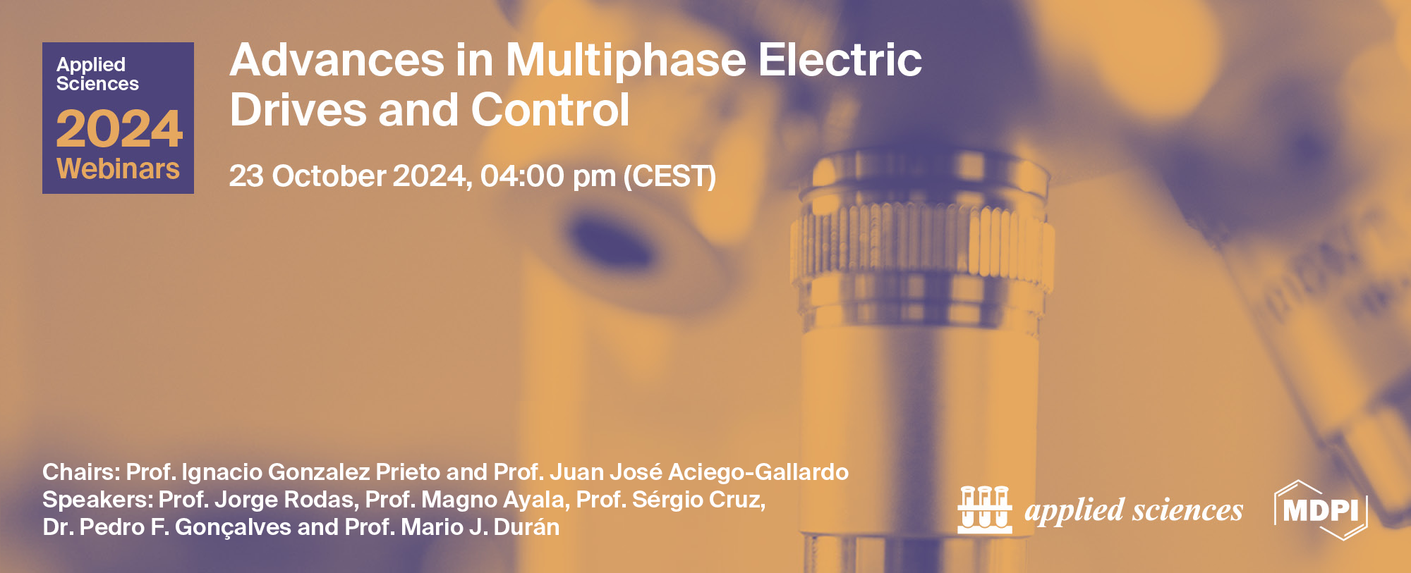 Applied Sciences Webinar | Advances in Multiphase Electric Drives and Control, 23 October 2024