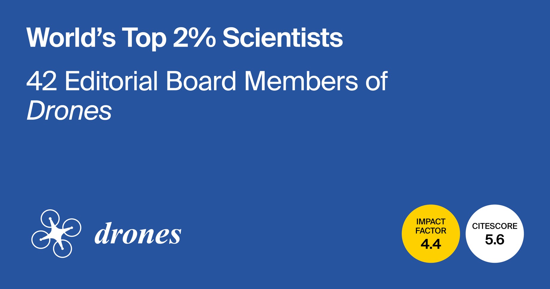 Editorial Board Members from Drones Featured Among the World’s Top 2% Scientists in 2024