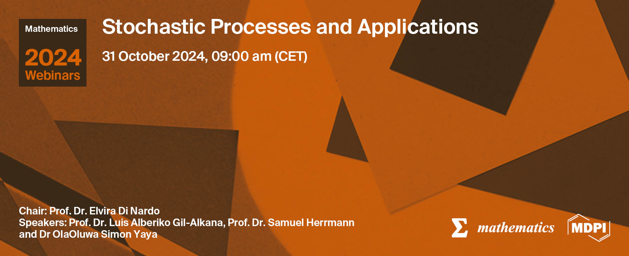 Mathematics Webinar | Stochastic Processes and Applications, 31 October 2024