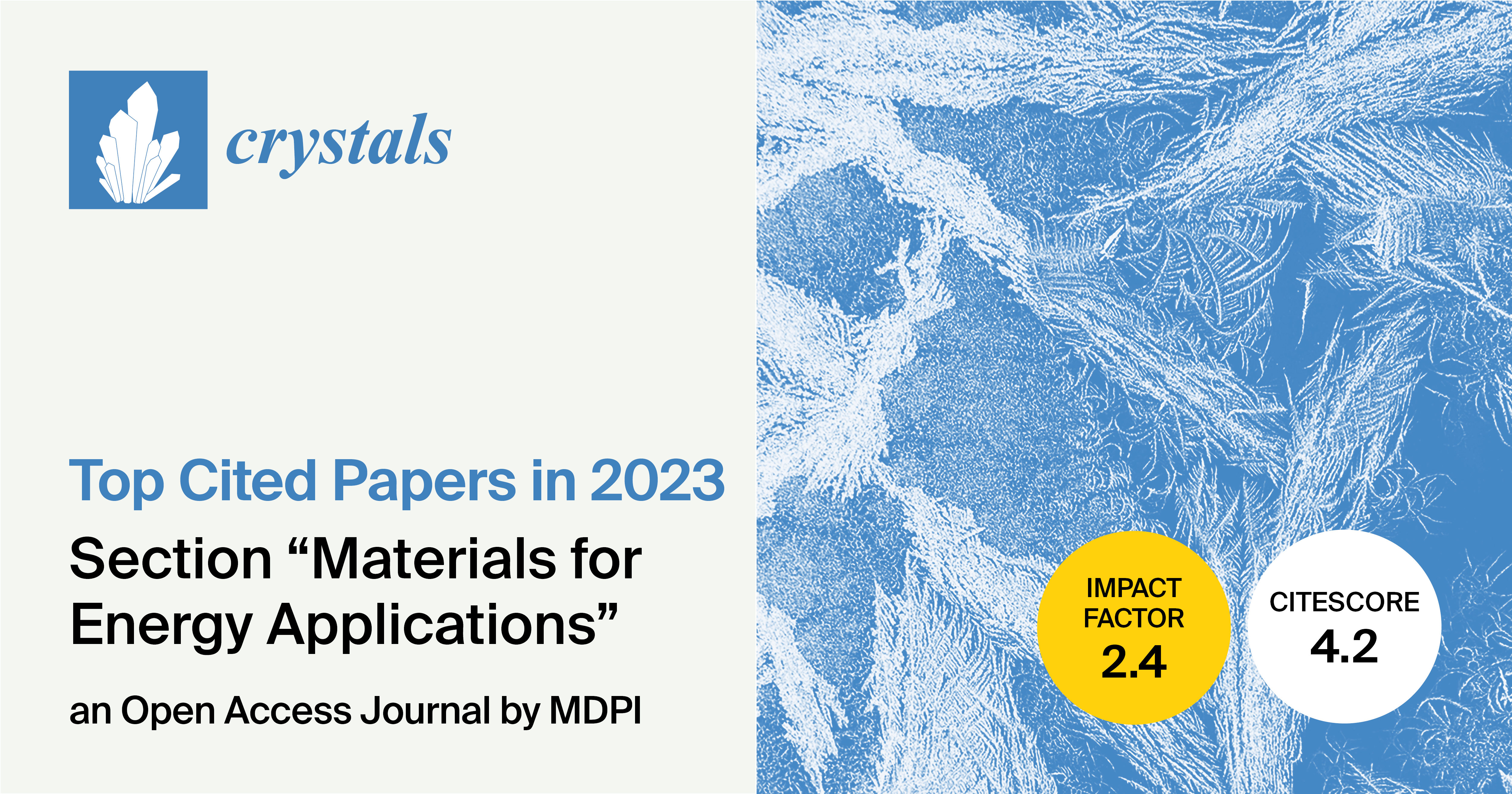 Crystals | Top 10 Cited Papers in 2023 in the Section “Materials for Energy Applications”