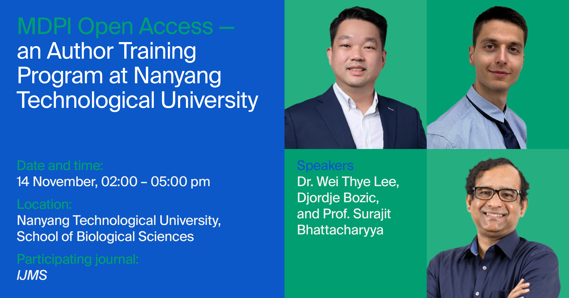 MDPI Singapore | Author Training Workshop Held at Nanyang Technological University’s School of Biological Sciences