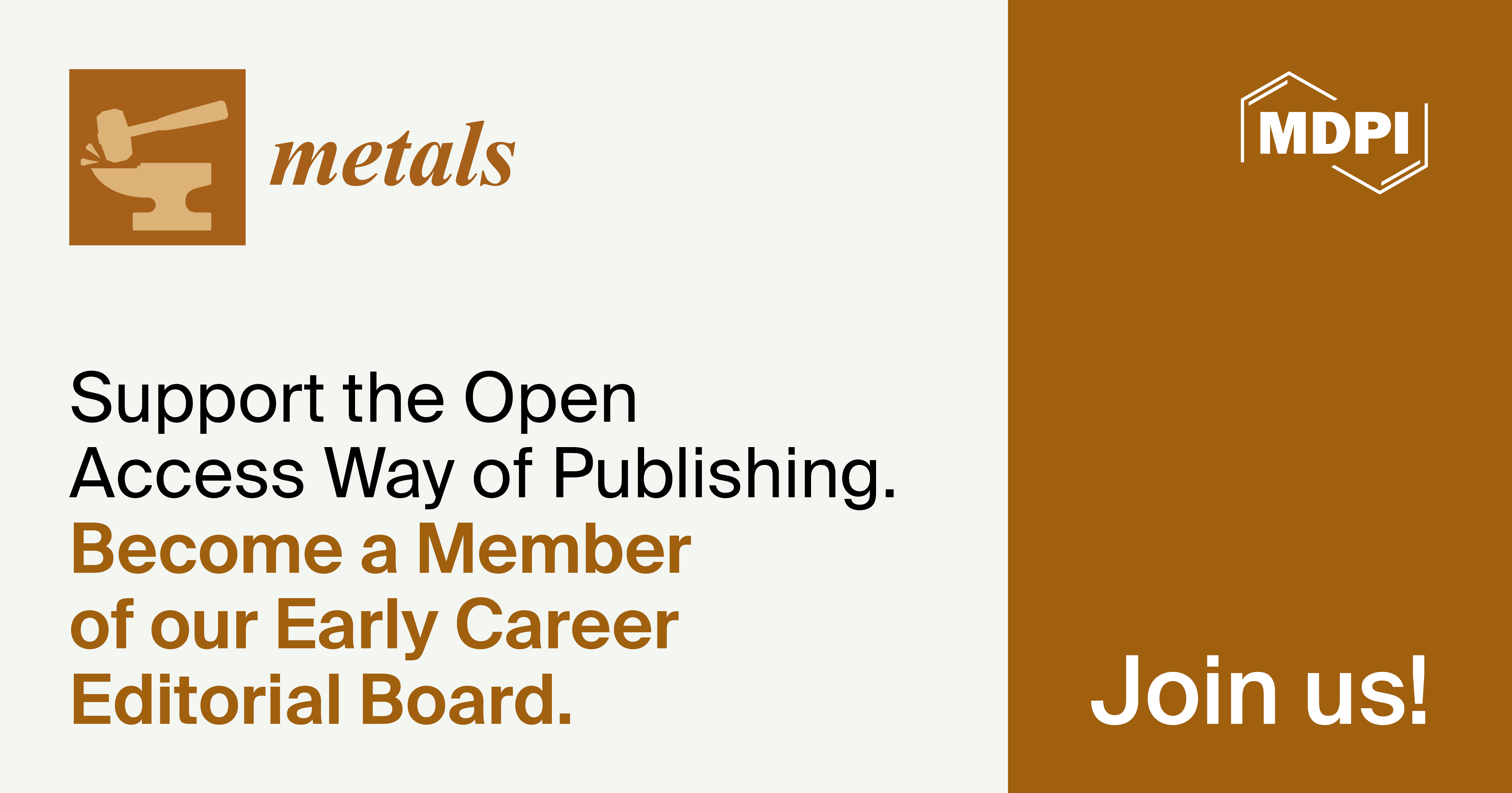 Recruiting Early Career Editorial Board Members for <em>Metals</em>