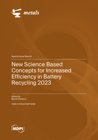 Special Issue New Science Based Concepts for Increased Efficiency in Battery Recycling 2023 book cover image