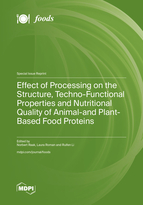 Special Issue Effect of Processing on the Structure, Techno-Functional Properties and Nutritional Quality of Animal- and Plant-Based Food Proteins book cover image