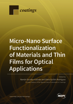 Special issue Micro-Nano Surface Functionalization of Materials and Thin Films for Optical Applications book cover image