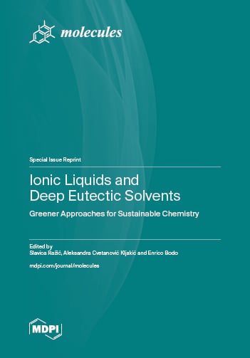 Special issue Ionic Liquids and Deep Eutectic Solvents: Greener Approaches for Sustainable Chemistry book cover image