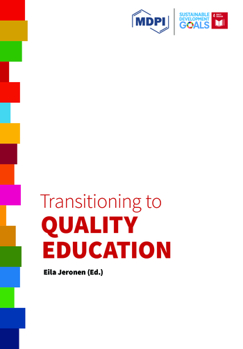 Book cover: Transitioning to Quality Education
