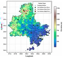 Distribution of Meteorological Stations and Topographic Overview of Quanzhou.