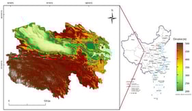 Location of the sampling sites located in Xining, China.
