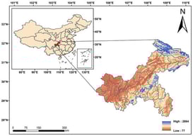 Map of the study area (High and Low indicate the altitude).