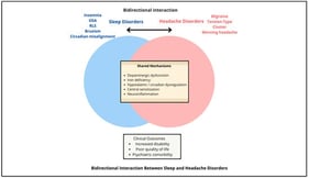 Bidirectional interaction between sleep and headache disorders, with the shared mechanistic overlap.