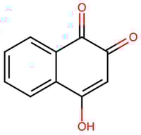 Structure of Lawsone (2-hydroxy-1,4-naphthoquinone), the natural dye extracted from henna. Images created using the Chemical Sketch Tool (Marvin JS 22.11.1, Chemaxon, Budapest, Hungary).