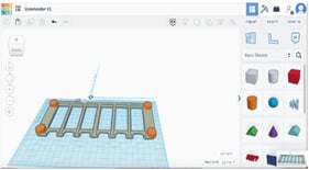 Slide holder design using TinkerCAD.